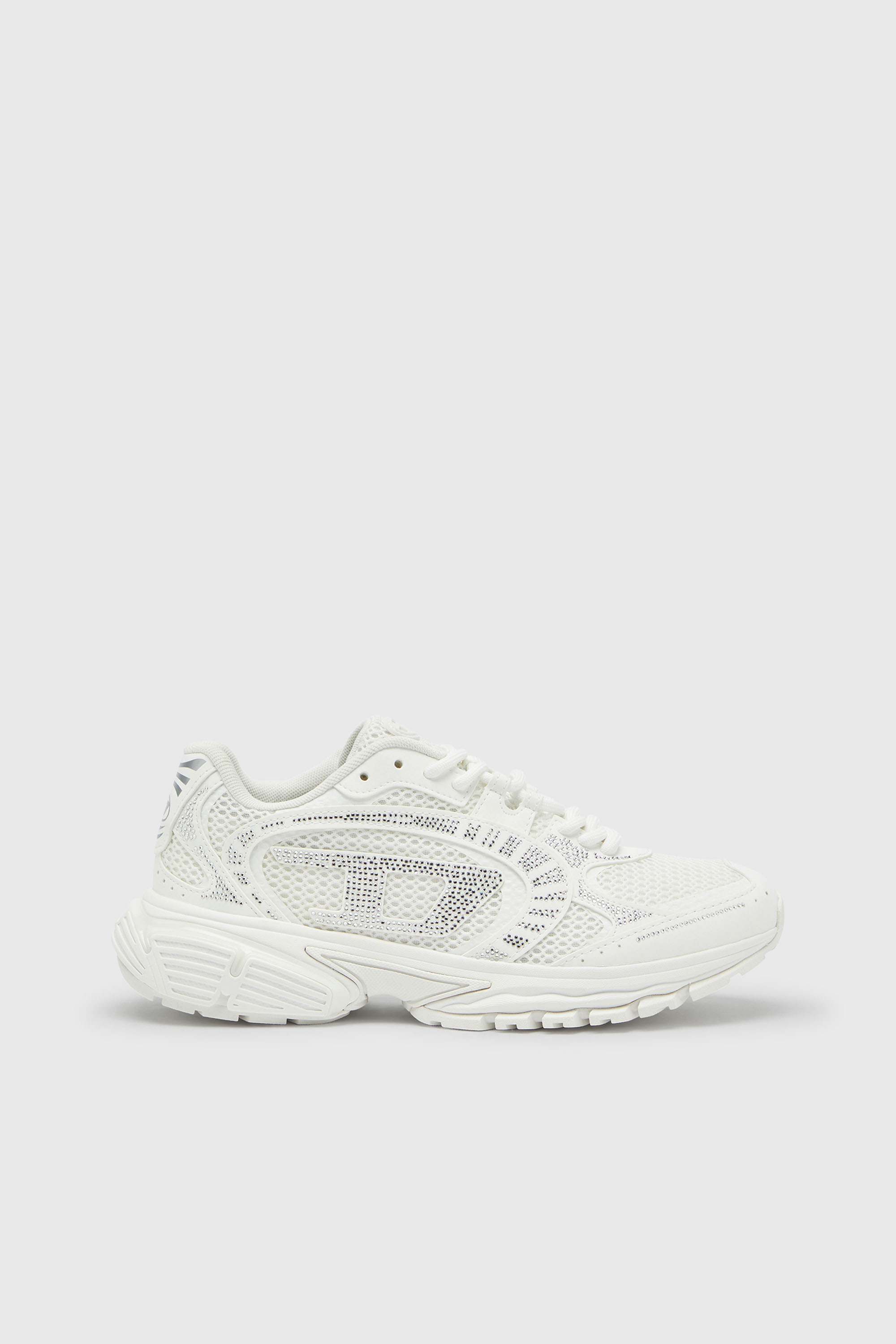 Diesel - S-PRO-V-DENSE LOW W, Woman's S-Pro-V-Dense - Mesh sneakers with crystals in White - 1