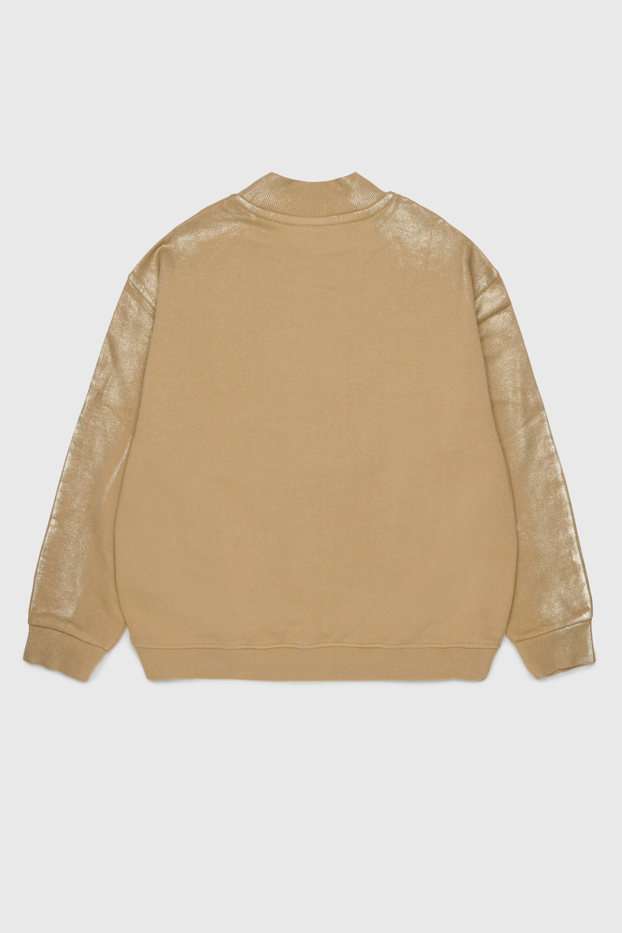 Diesel - SFALEXNS1, Woman's Sweatshirt with metallic-effect sleeves in Brown - 2