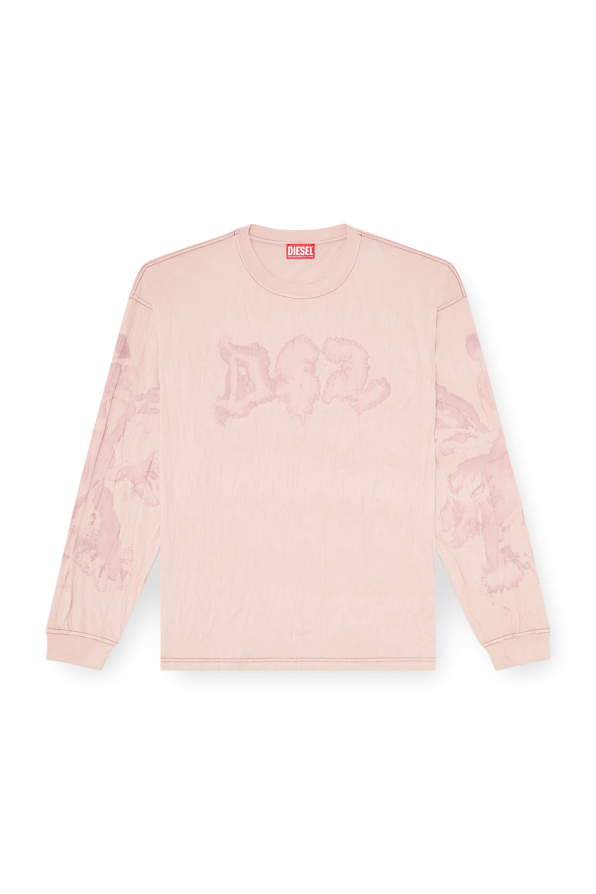 Diesel - T-BOXT-LS-AA4, Man's Relaxed long sleeve tee with blotched print in Pink - 3