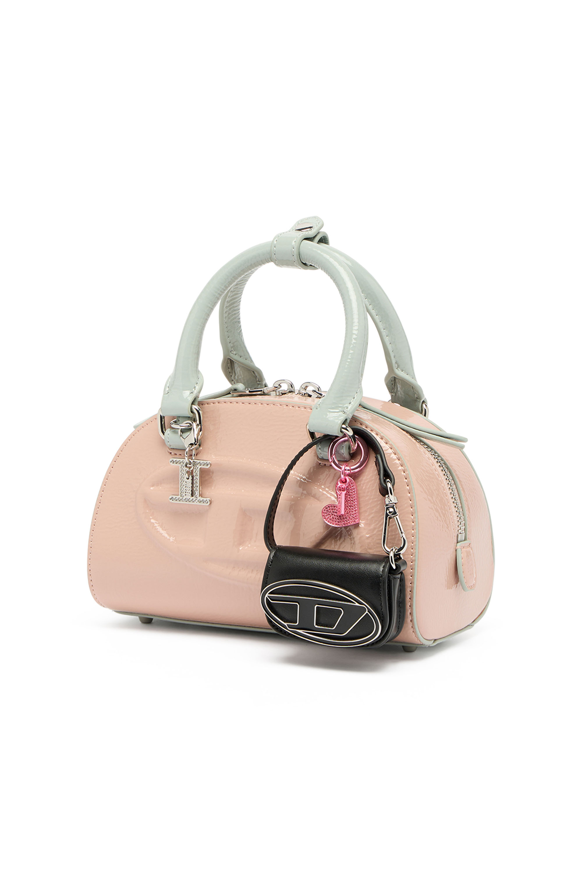 Diesel - 1DR DOME CROSSBODY, Woman's 1DR Dome-Mini bowling bag with naplak effect in Pink - 2