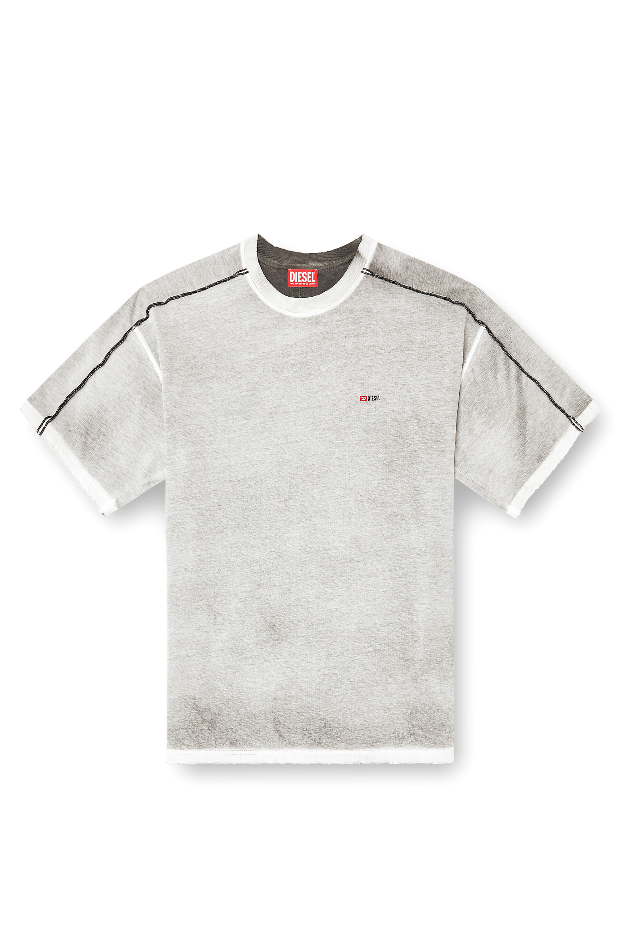 Diesel - T-RIVEN, Man's Relaxed cotton T-shirt with colour spray in null - 2