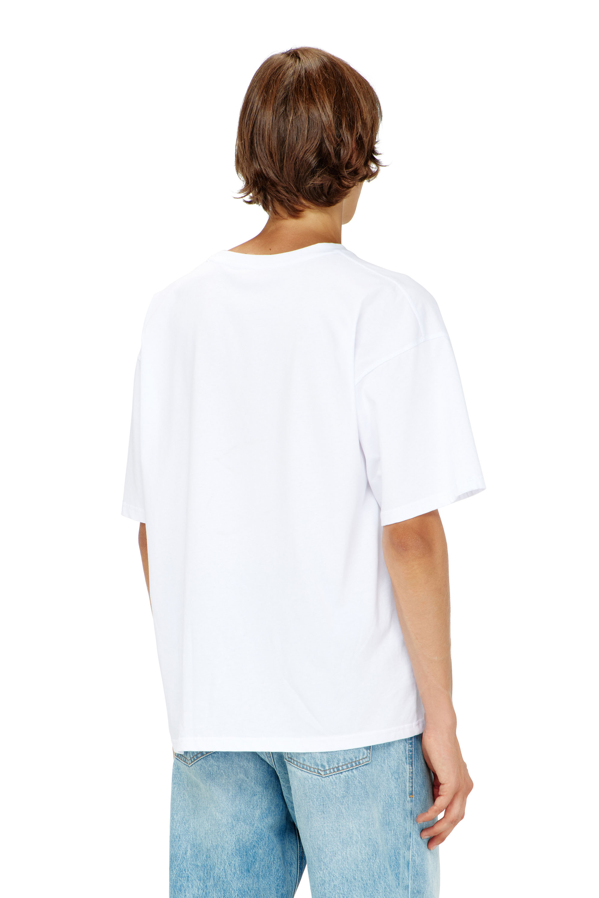 Diesel - T-BOXT-DCO, Man's Relaxed cotton T-shirt with Oval D embroidery in White - 4