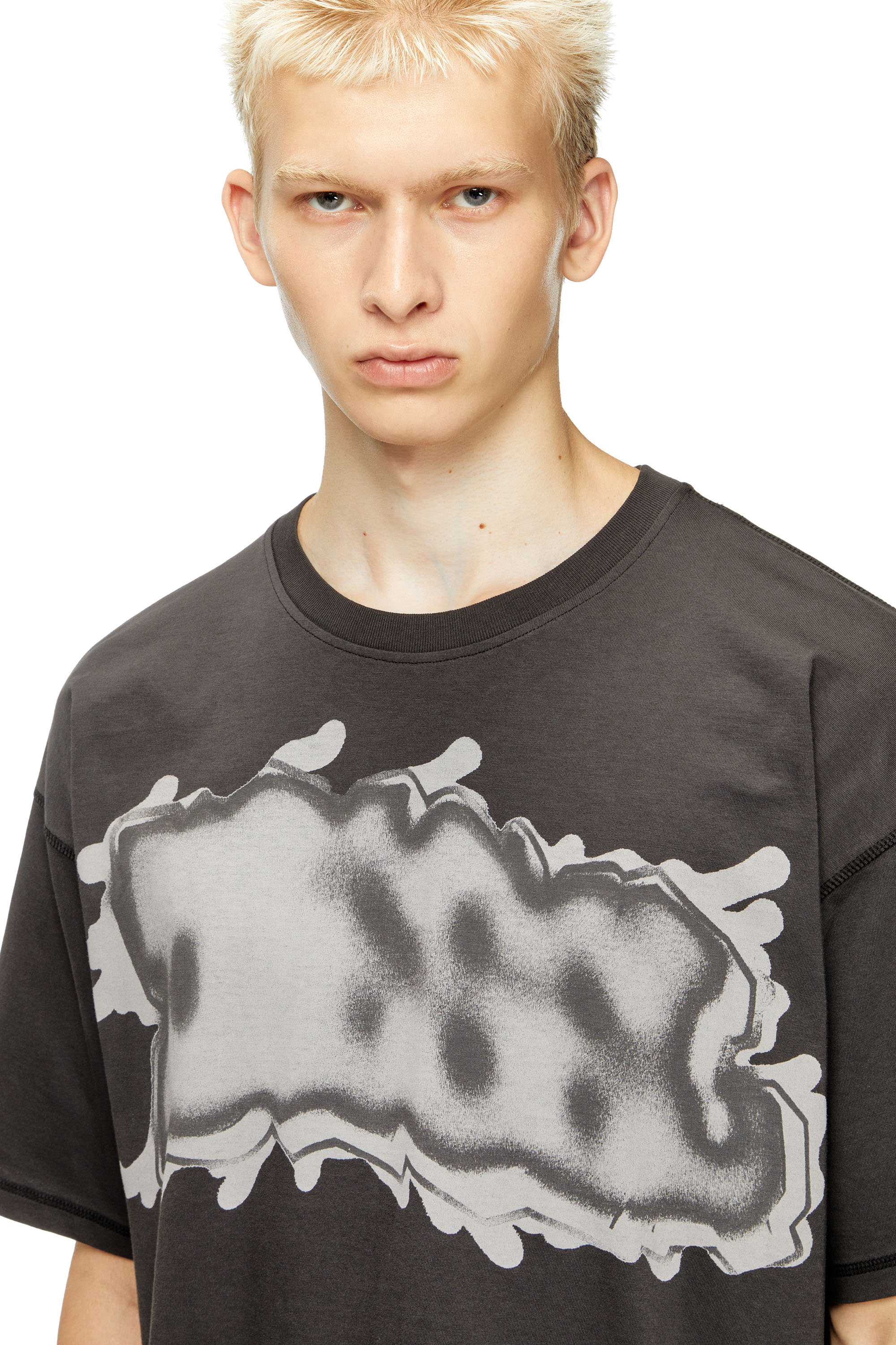 Men's T-shirt with graffiti print | Grey | Diesel