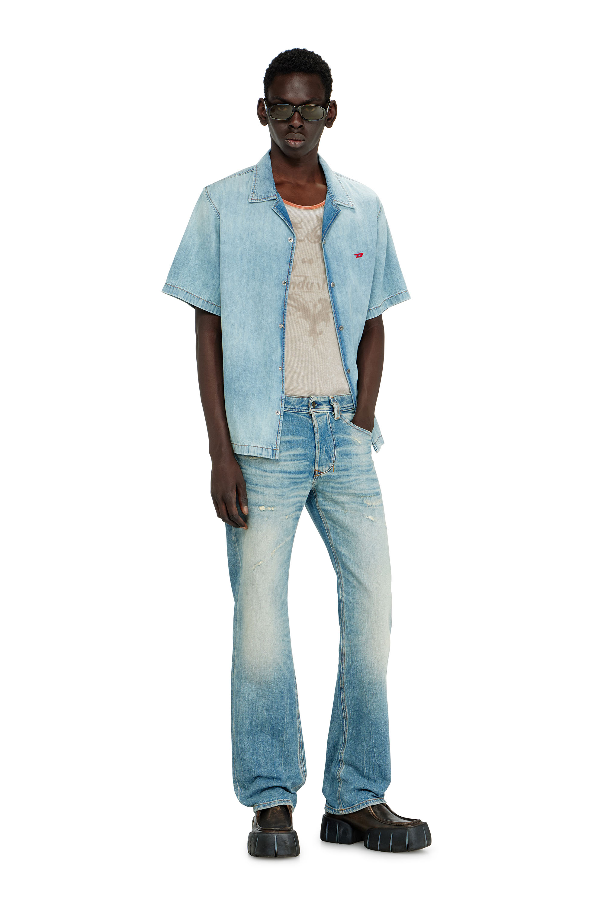 Diesel - Man's Regular Jeans 1985 Larkee 09P33, Light Blue - 4