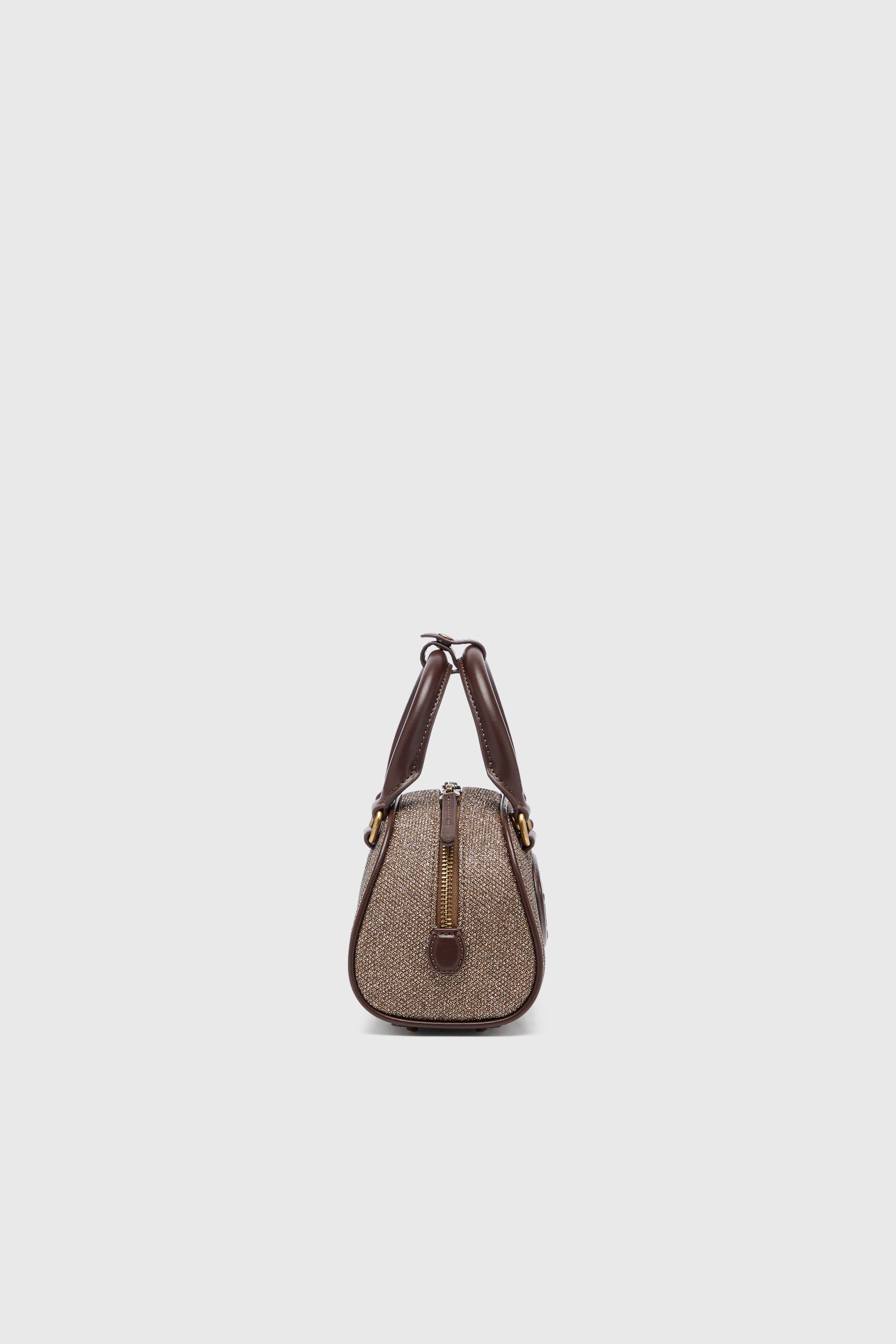 Diesel - 1DR DOME CROSSBODY, Woman's 1DR Dome- Small bowling bag in Lurex fabric in Brown - 4