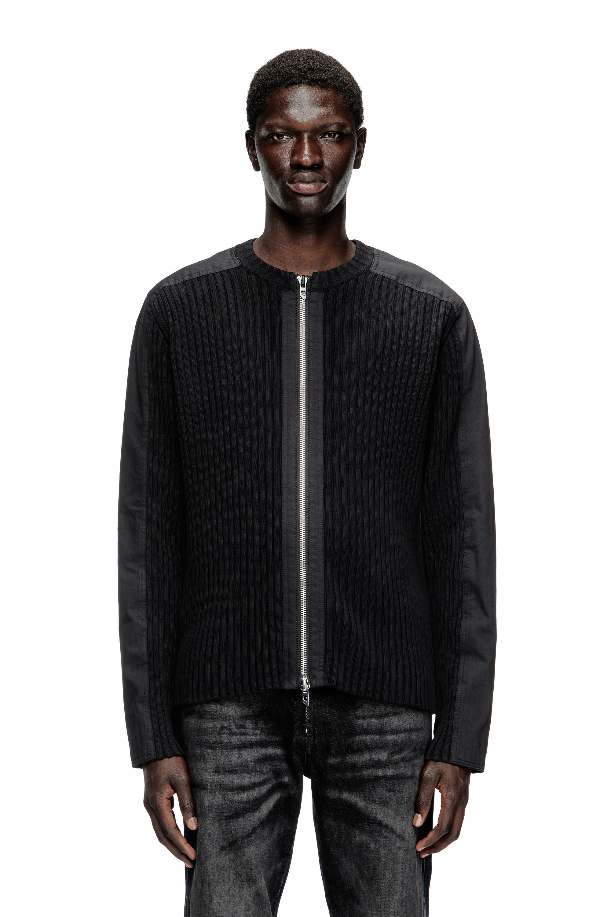 Diesel - K-MATTY, Man's Zipped cardigan with utilitarian panels in null - 1