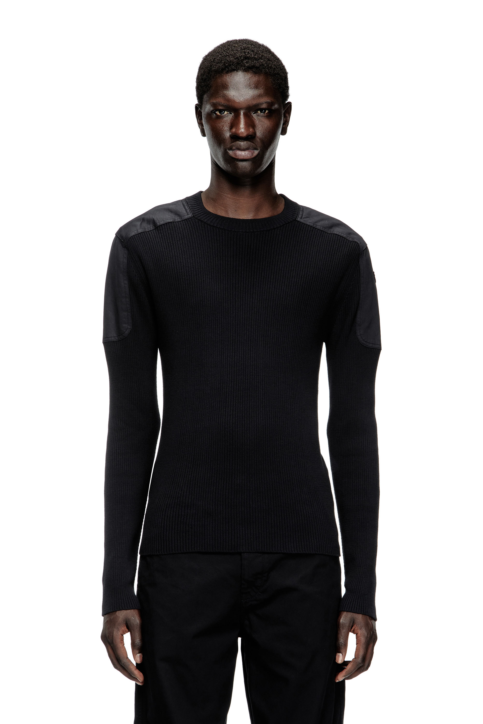 Diesel - K-MARTIN, Man's Ribbed jumper with shoulder panels in null - 1