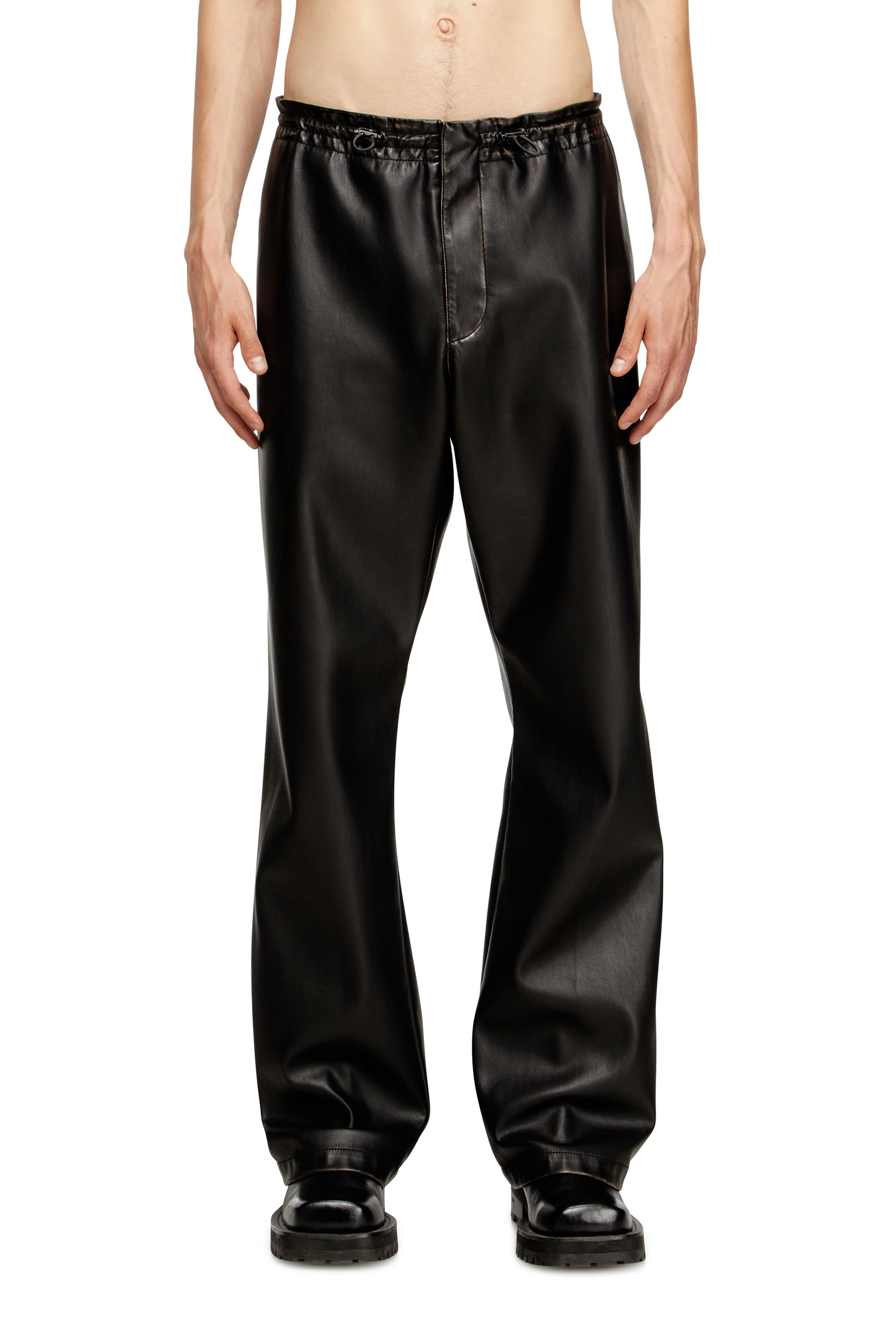 Diesel - P-RIVERS, Man's Pants in treated technical fabric in Black - 3