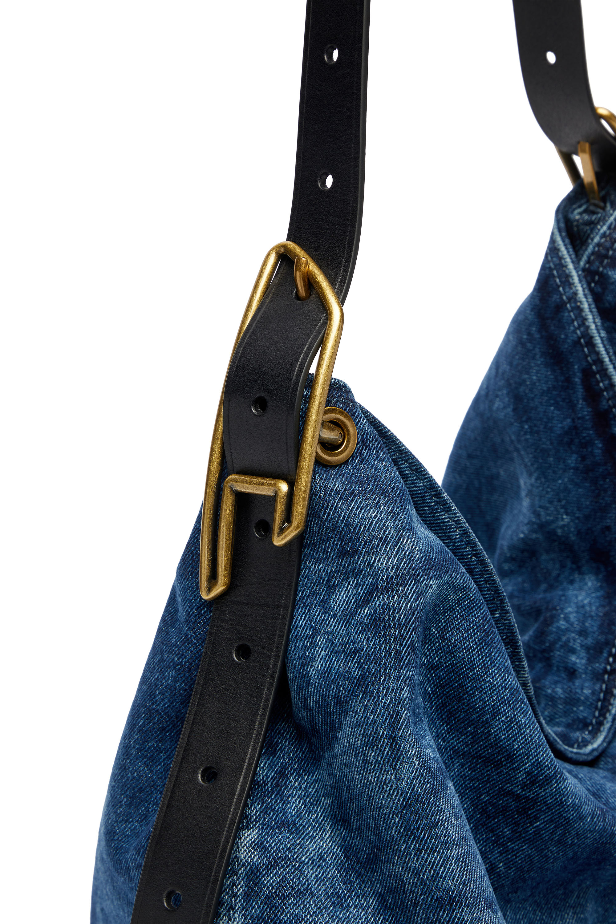 Diesel - D-LINE HOBO L, Woman's D-Line-Denim hobo bag in Medium blue - 6