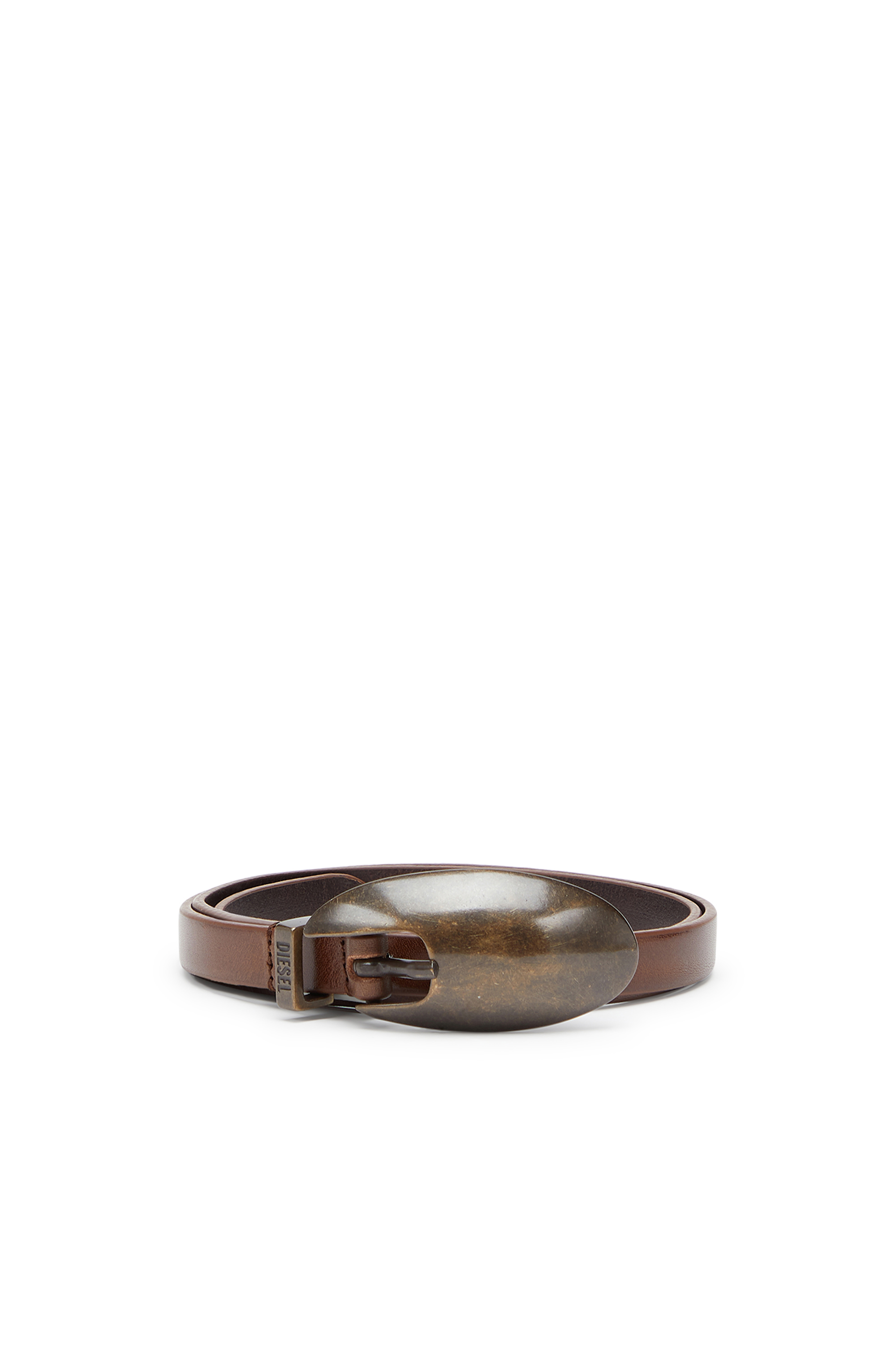 Diesel - B-ROP 15, Woman's 1.5cm belt in leather in Brown - 1
