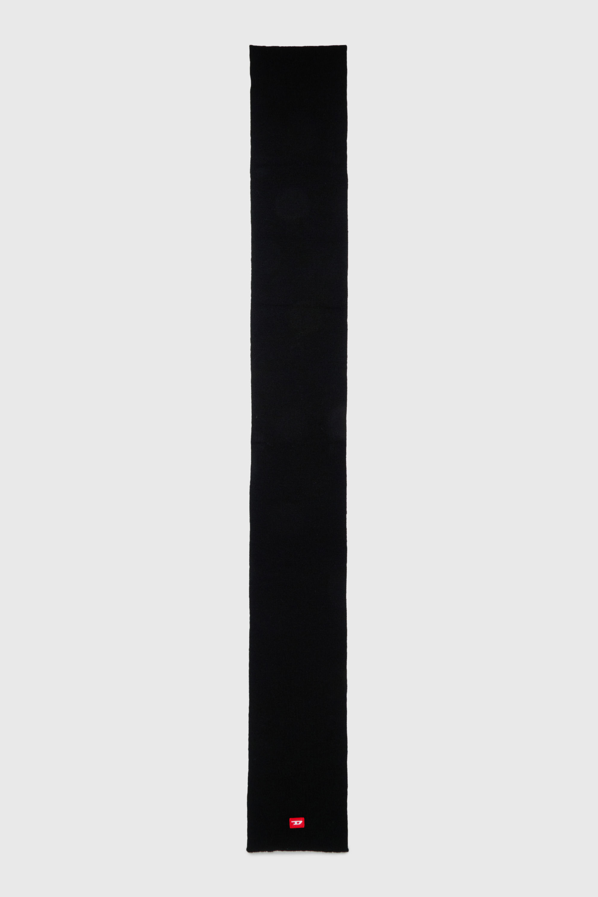 Diesel - RLOT, Unisex's Wool-blend scarf with D logo patch in Black - 2