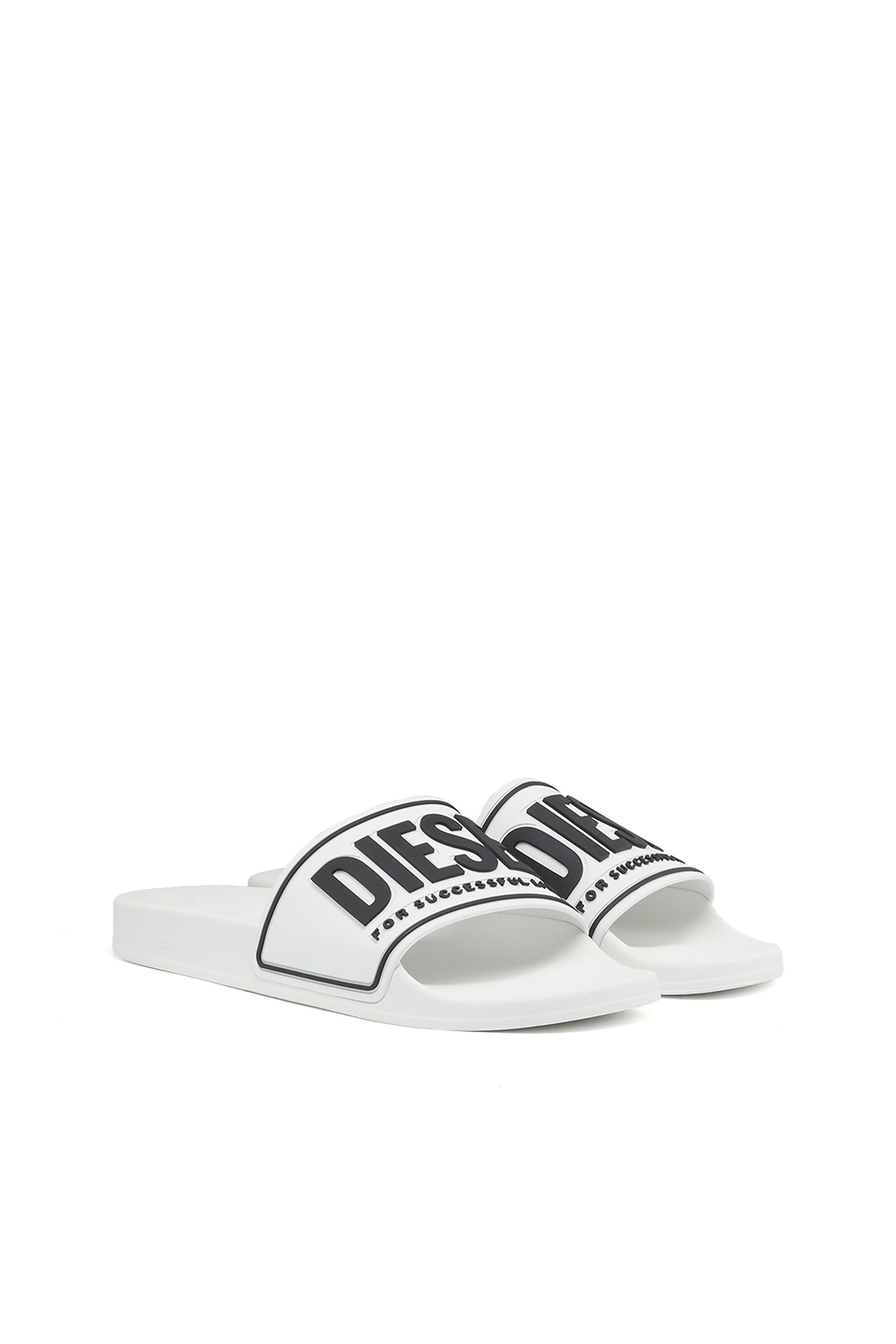 SA-MAYEMI CC, White/Black Diesel - SA-MAYEMI CC, Man's Sa-Mayemi-Pool slides with 3D logo in White/Black - 2