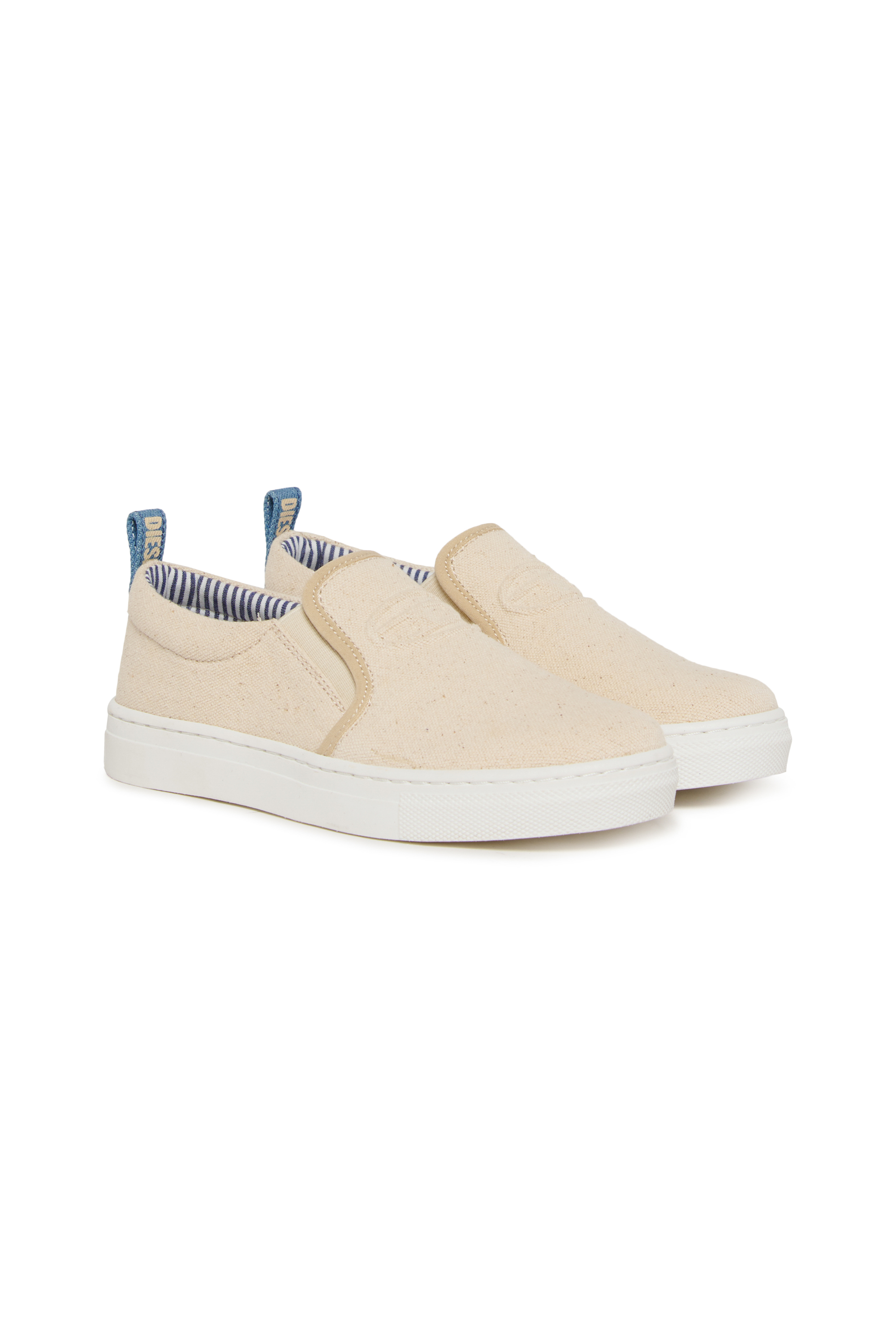 Diesel - S-SLIPGAB, Unisex's S-SLIPGAB-Slip-on sneakers in cotton in Beige - 2