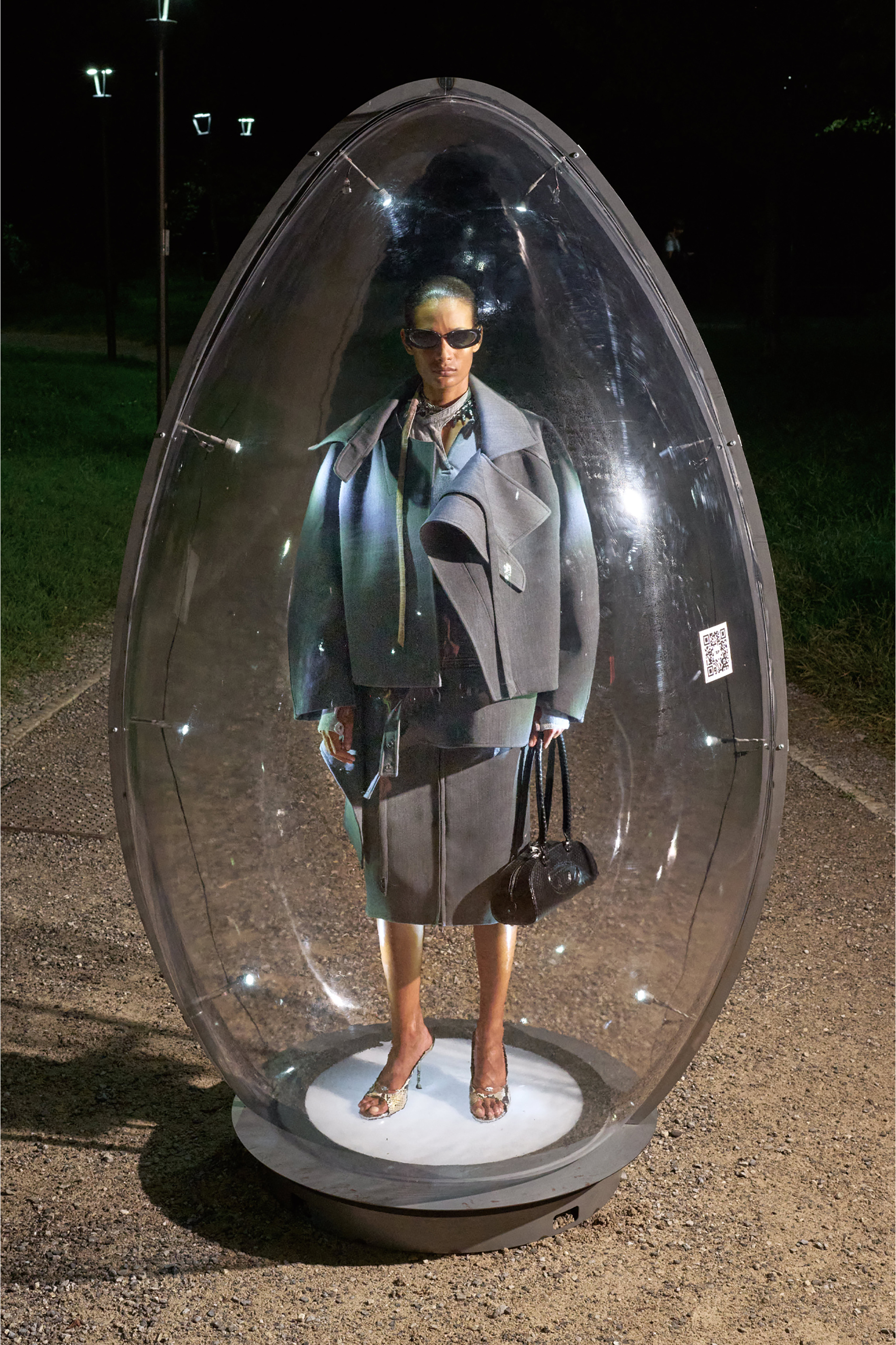 Diesel - T-ECLA, Woman's Rib-jersey top with biker neck strap in Grey - 3