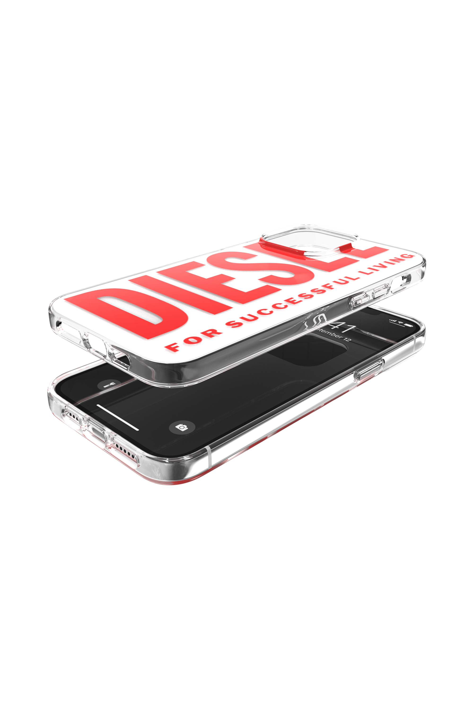 Diesel - 48300 STANDARDASE, Unisex's Clear Case Graphic for iPhone 13 Pro Max in Red - 3