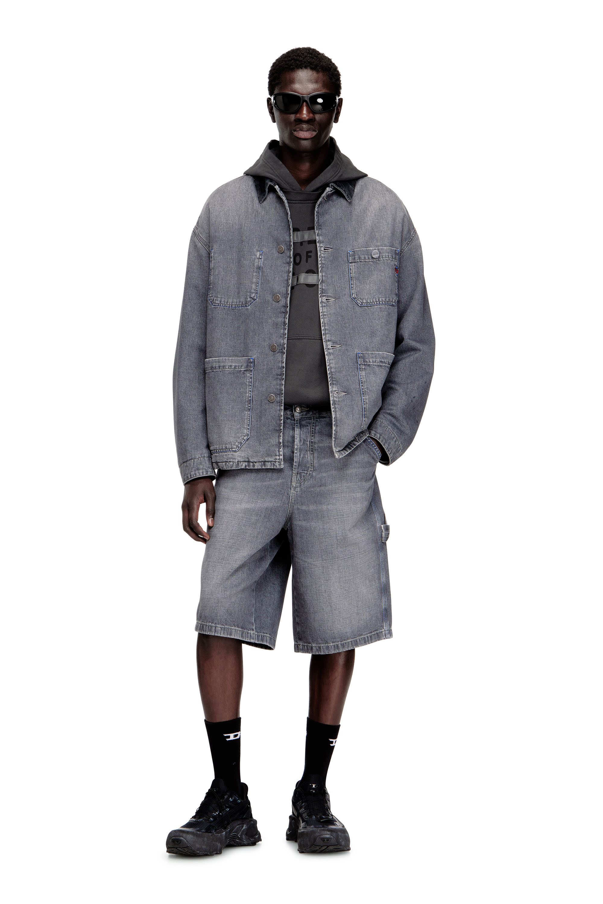 Diesel - D-LIVERY-W-SHORT, Man's Relaxed-fit denim shorts in Grey - 2