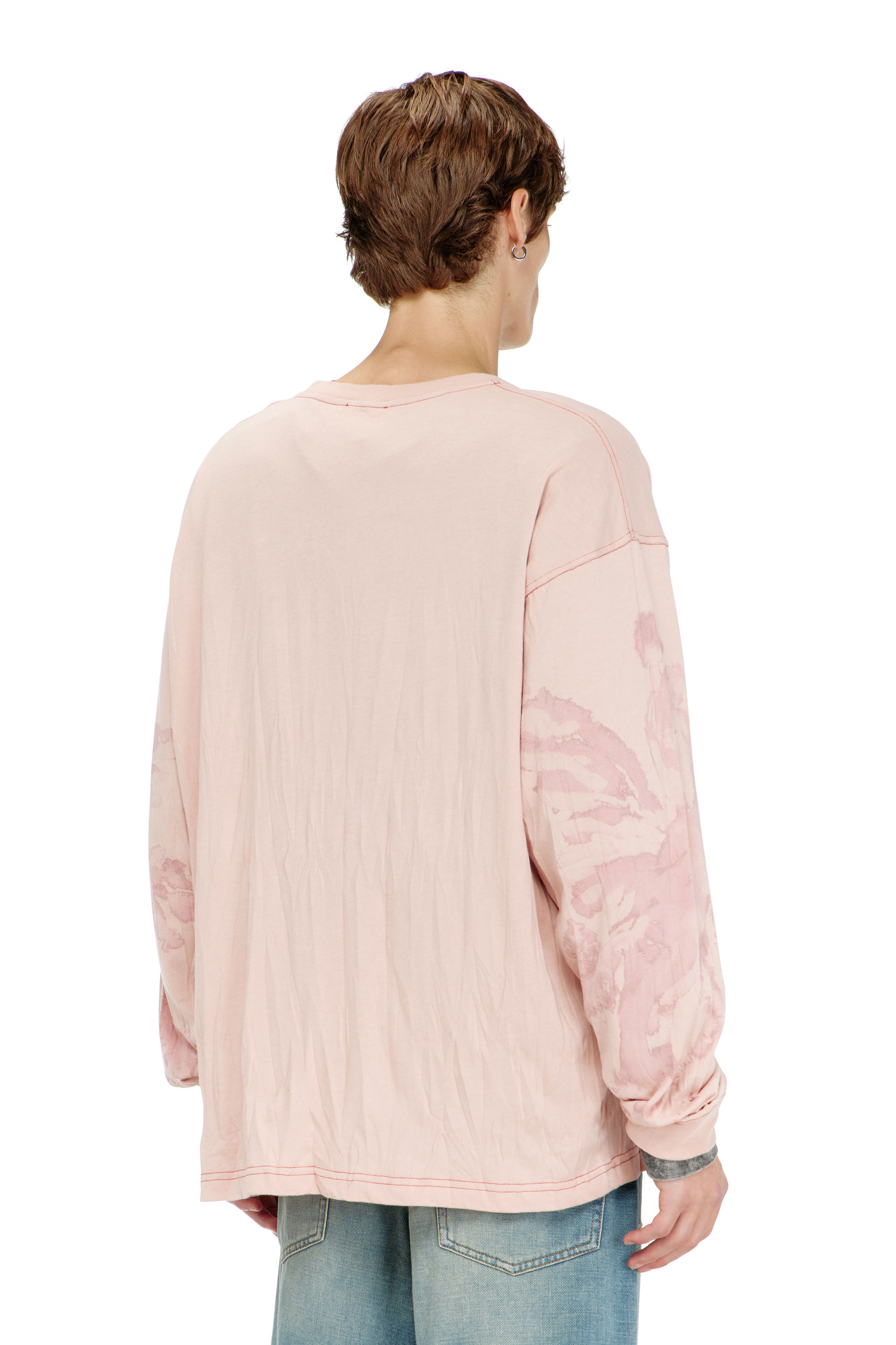 Diesel - T-BOXT-LS-AA4, Man's Relaxed long sleeve tee with blotched print in Pink - 4