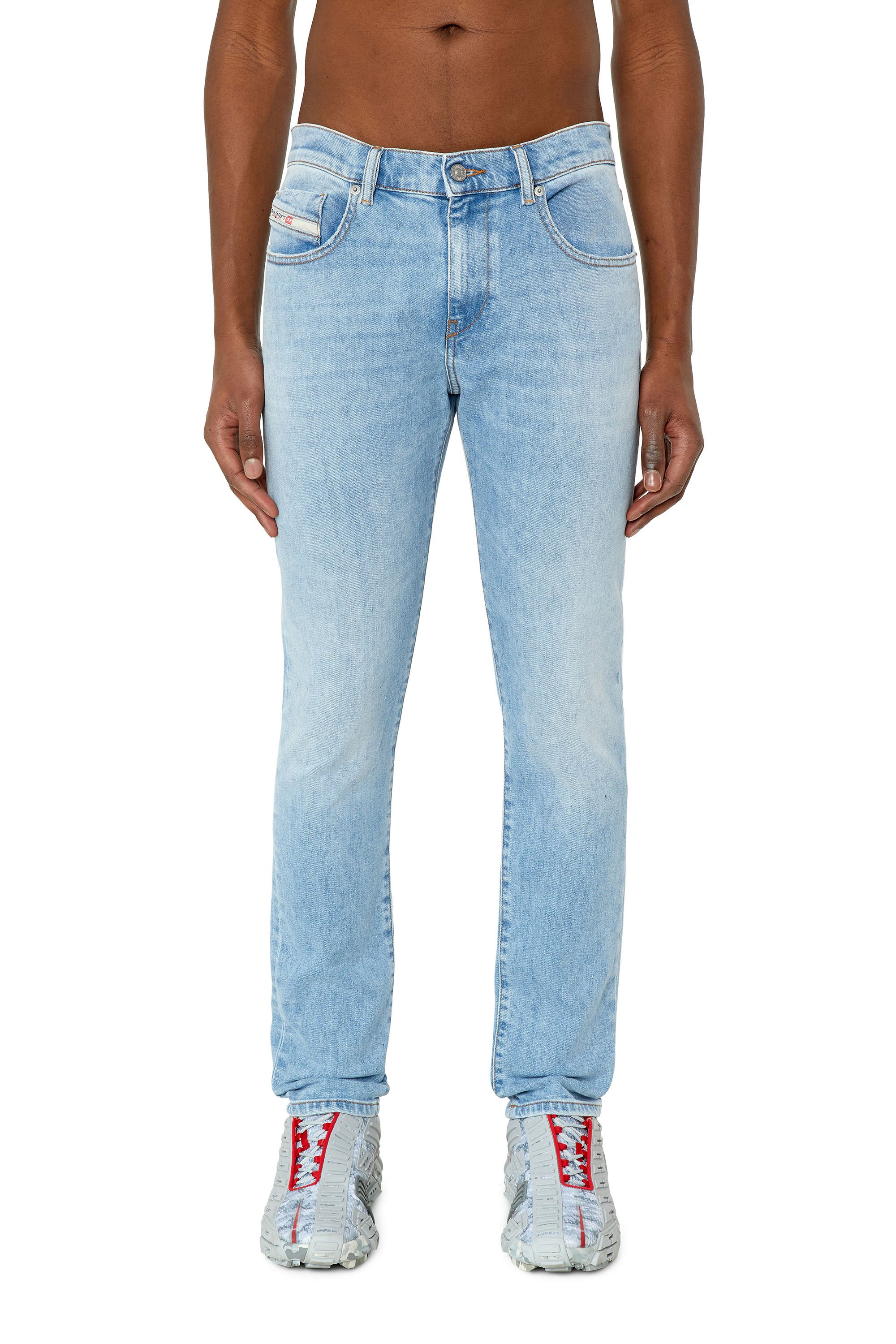 Diesel - 2019 D-Strukt 09F41 Slim Jeans, Light Blue - Image 2