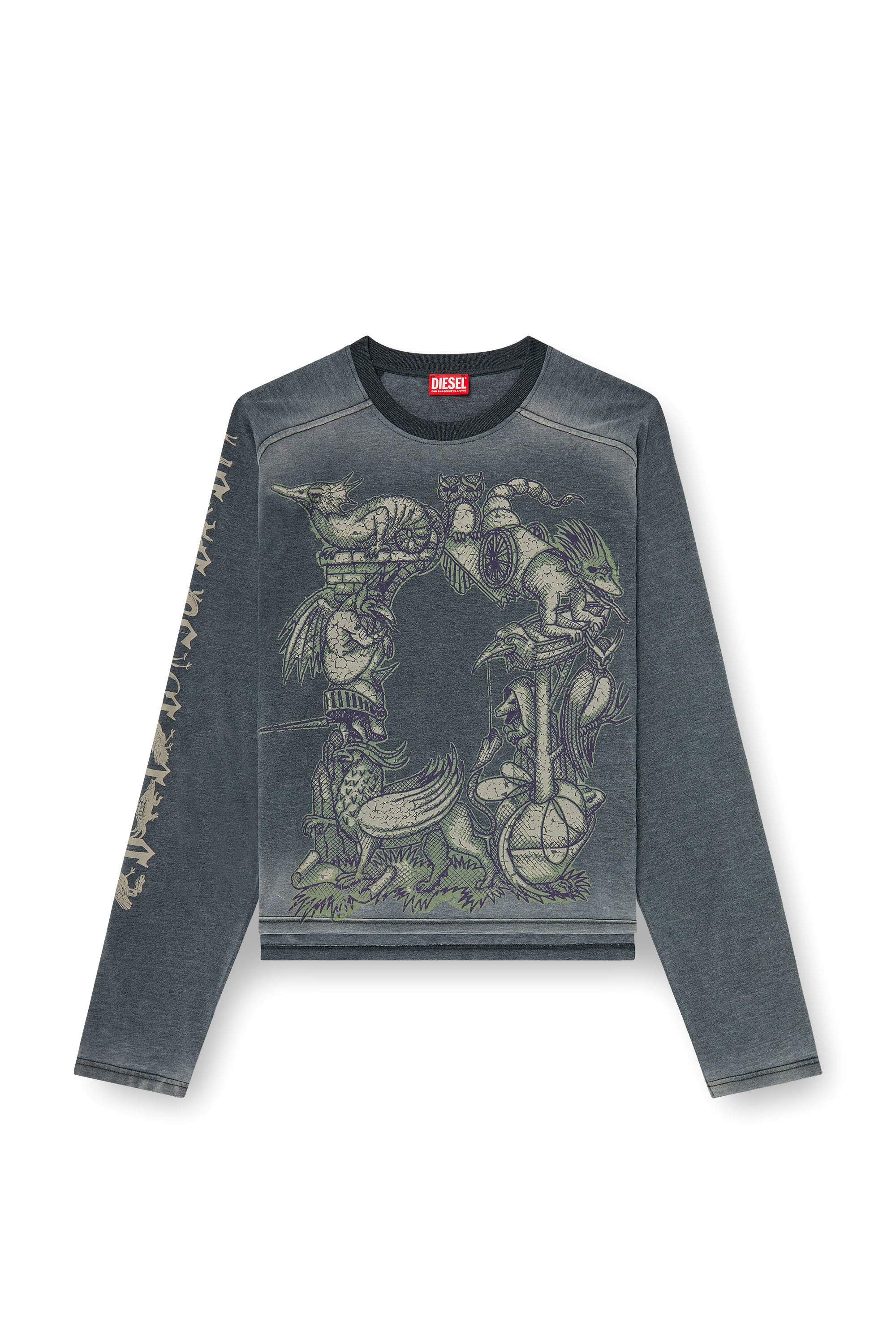 Diesel - T-JORI-A, Man's Long-sleeve T-shirt with graphic motif in Black - 3