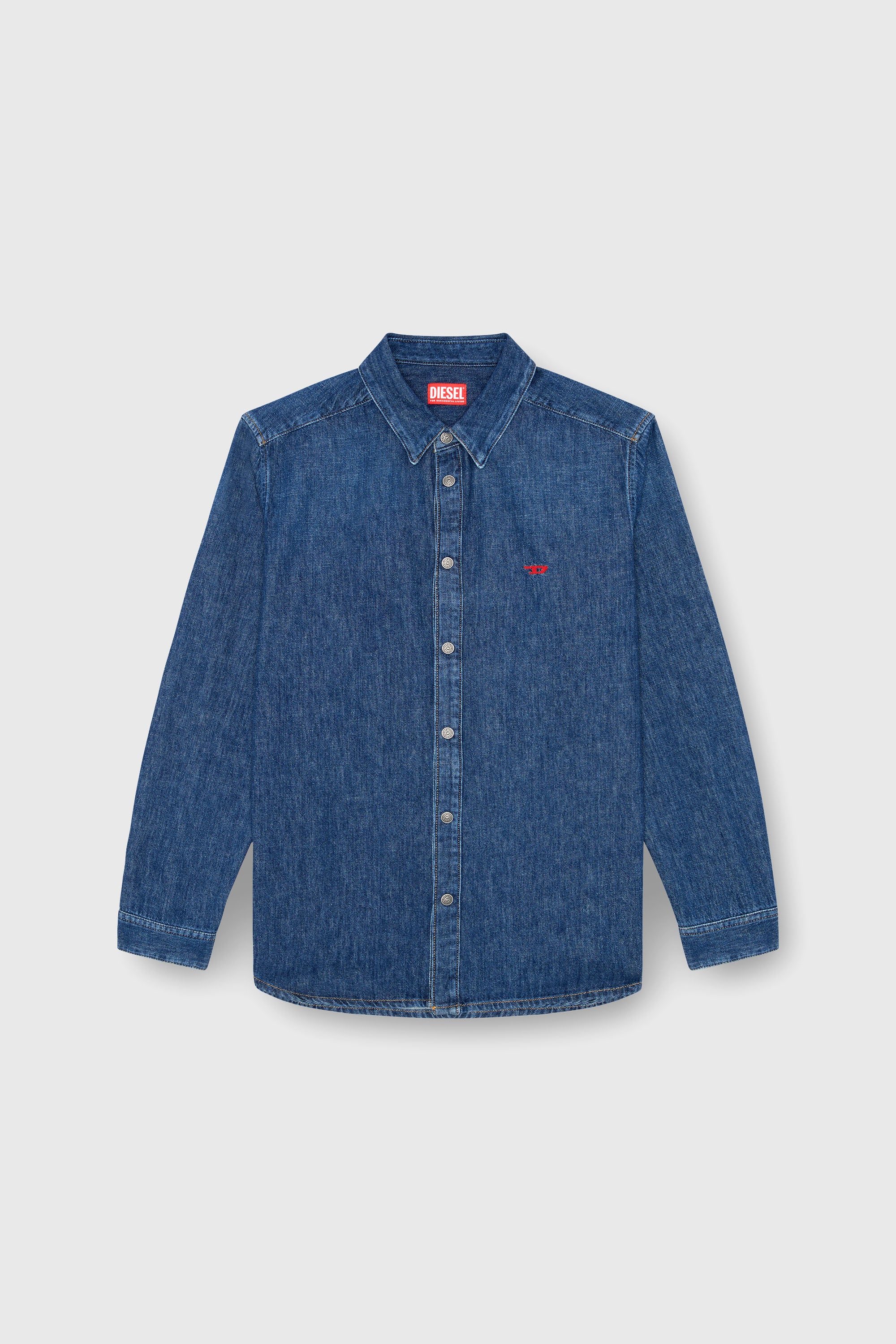 Diesel - D-SIMPLY, Man's Shirt in denim in Dark Blue - 2