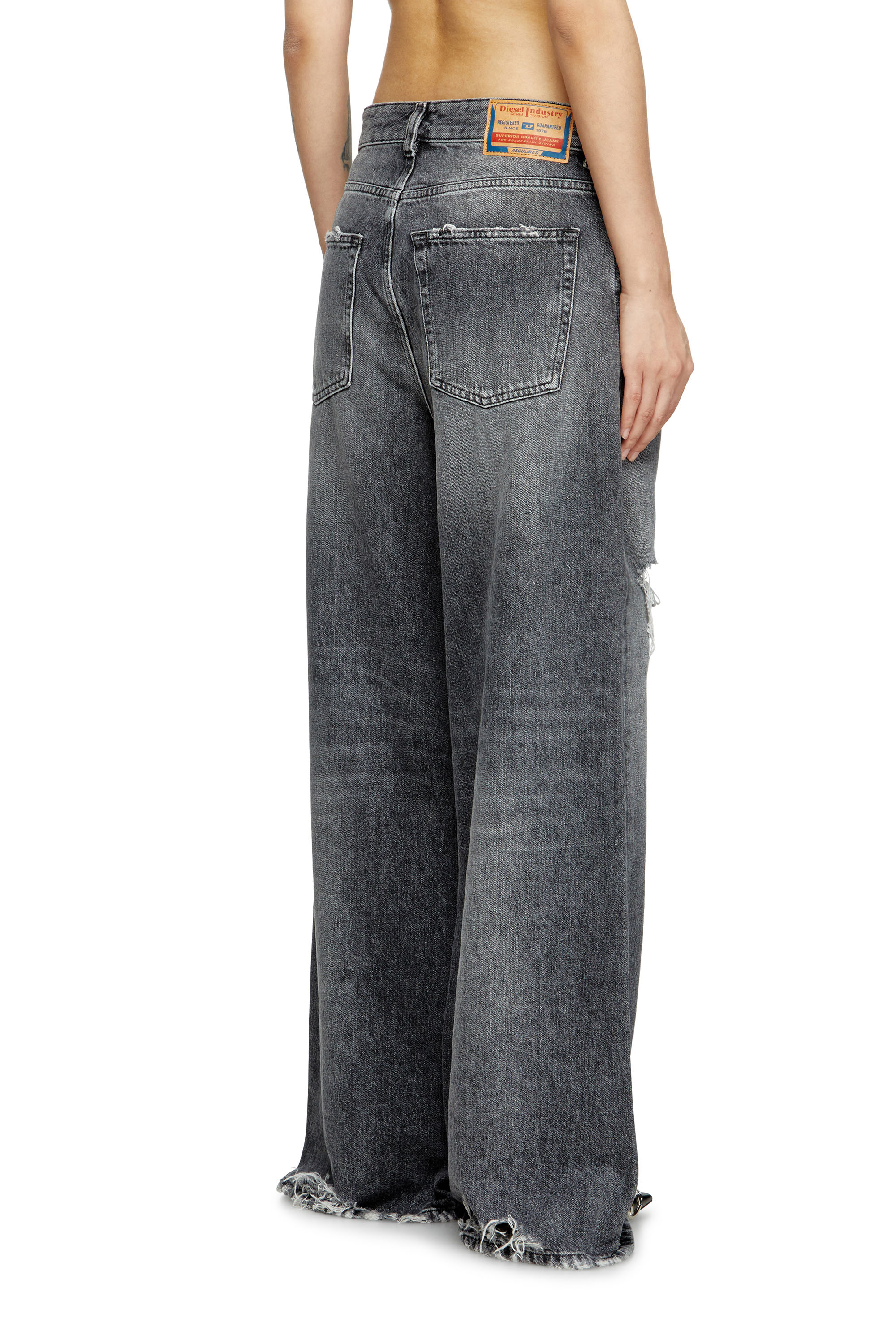 Diesel - Woman's Relaxed Jeans 1996 D-Sire 007X4, Black/Dark grey - 4