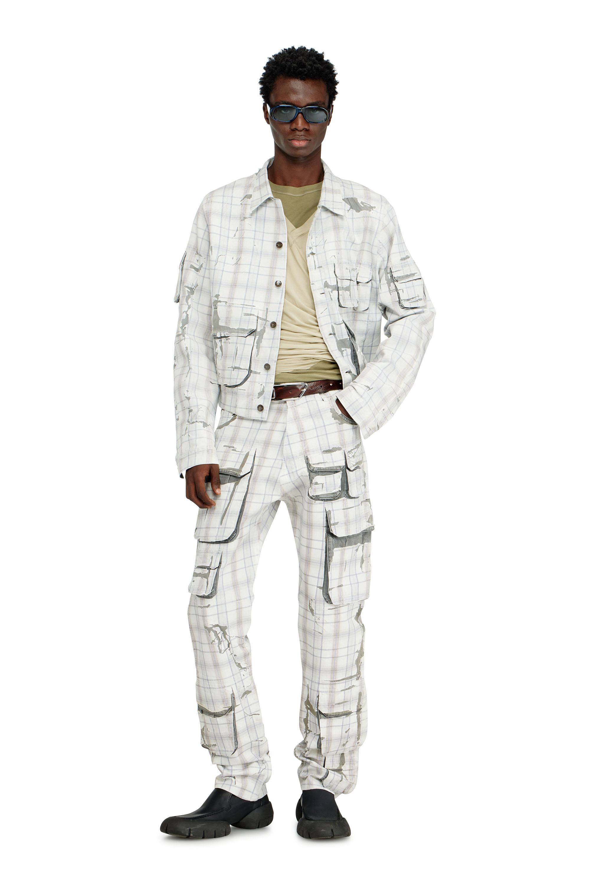 Diesel - D-VALEN-FSI1, Man's Denim jacket with peel-off effect in Grey - 2