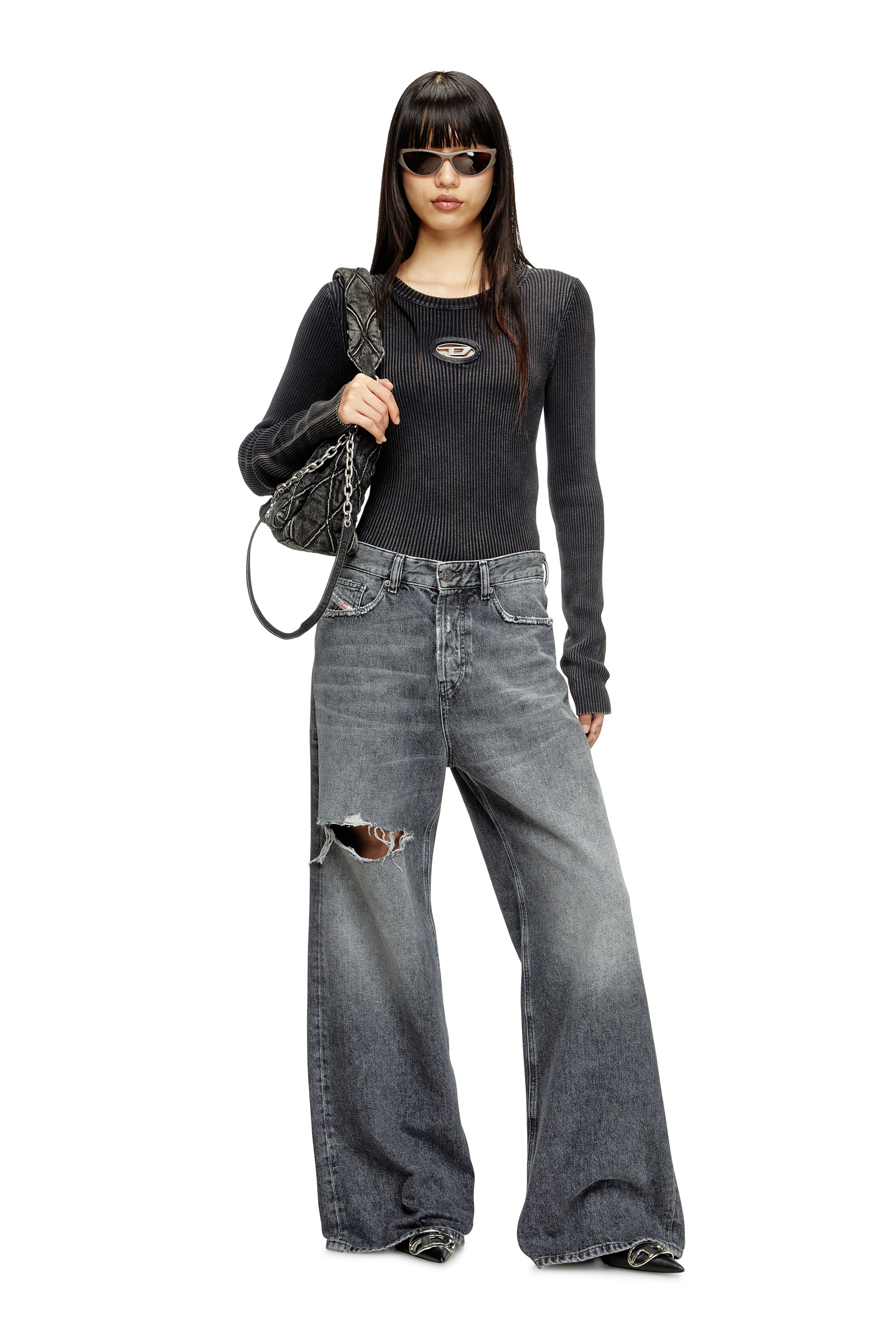 Diesel - Woman's Relaxed Jeans 1996 D-Sire 007X4, Black/Dark grey - 2