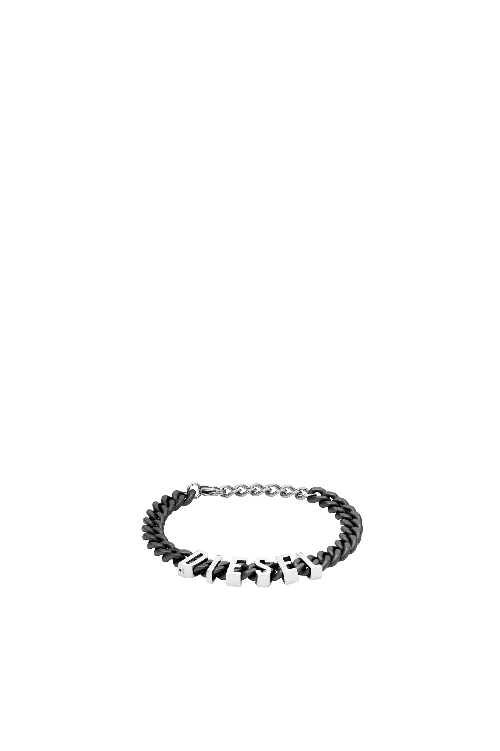 Diesel - DX1486, Man Two-Tone stainless steel chain bracelet in Black - Image 1