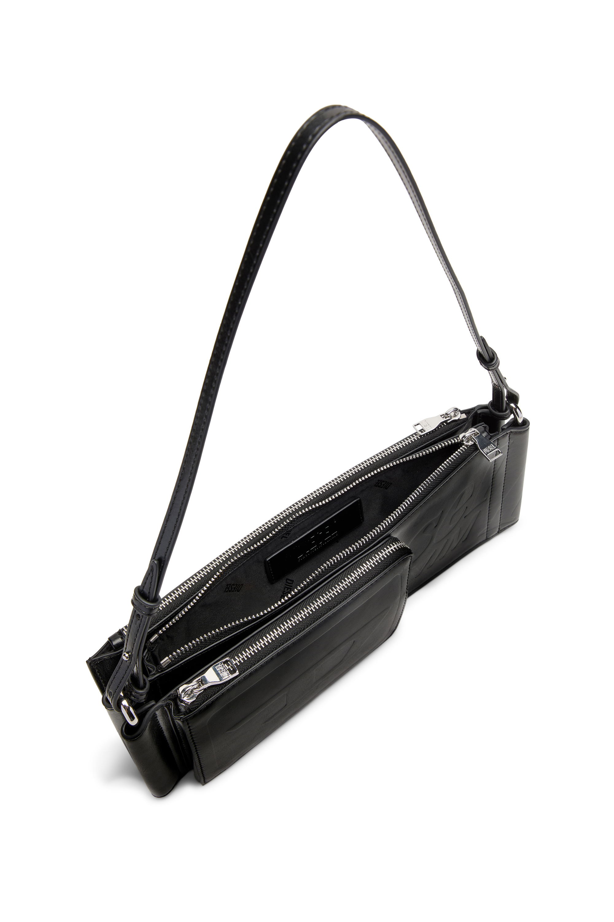 Diesel - FLAG-D SHOULDER BAG X, Unisex's Flag-D-Modular logo-embossed shoulder bag in Black - 3