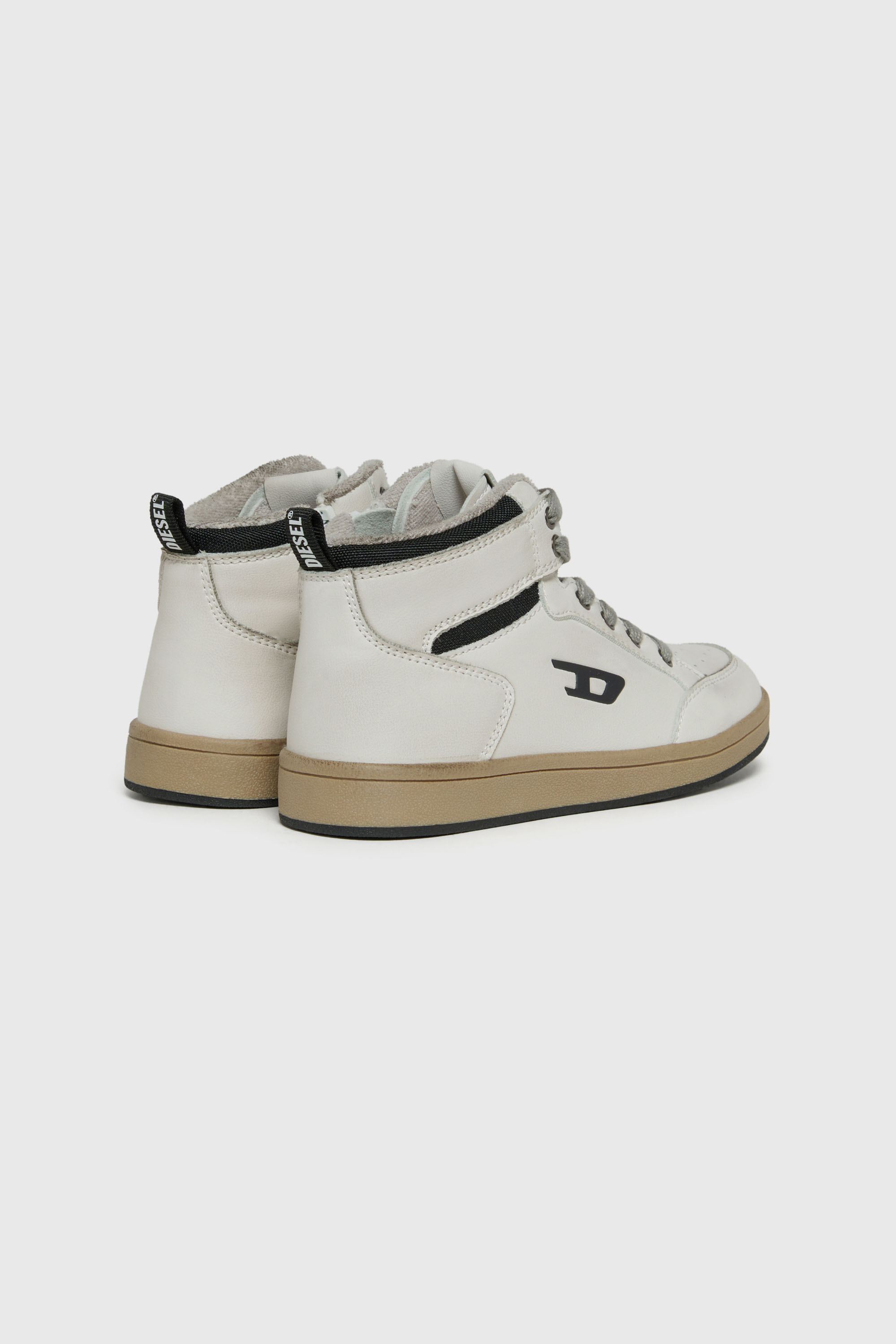 Diesel - S-KIRJY-MID, Unisex's S-Kirjy - Perforated high-top sneakers with D logo in White - 3