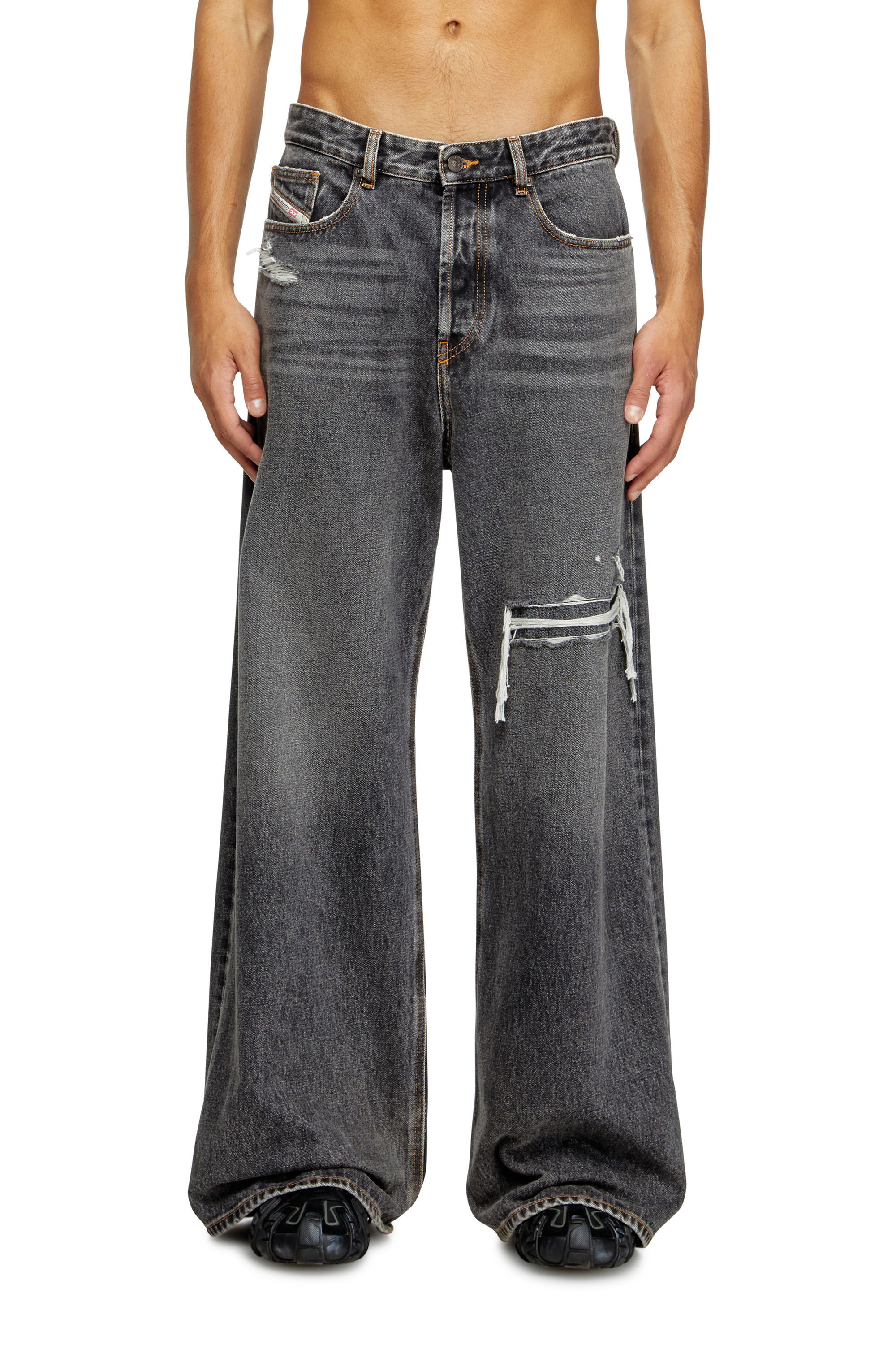 Diesel - Man's Relaxed Jeans D-Rise 007F6, Black/Dark grey - 1