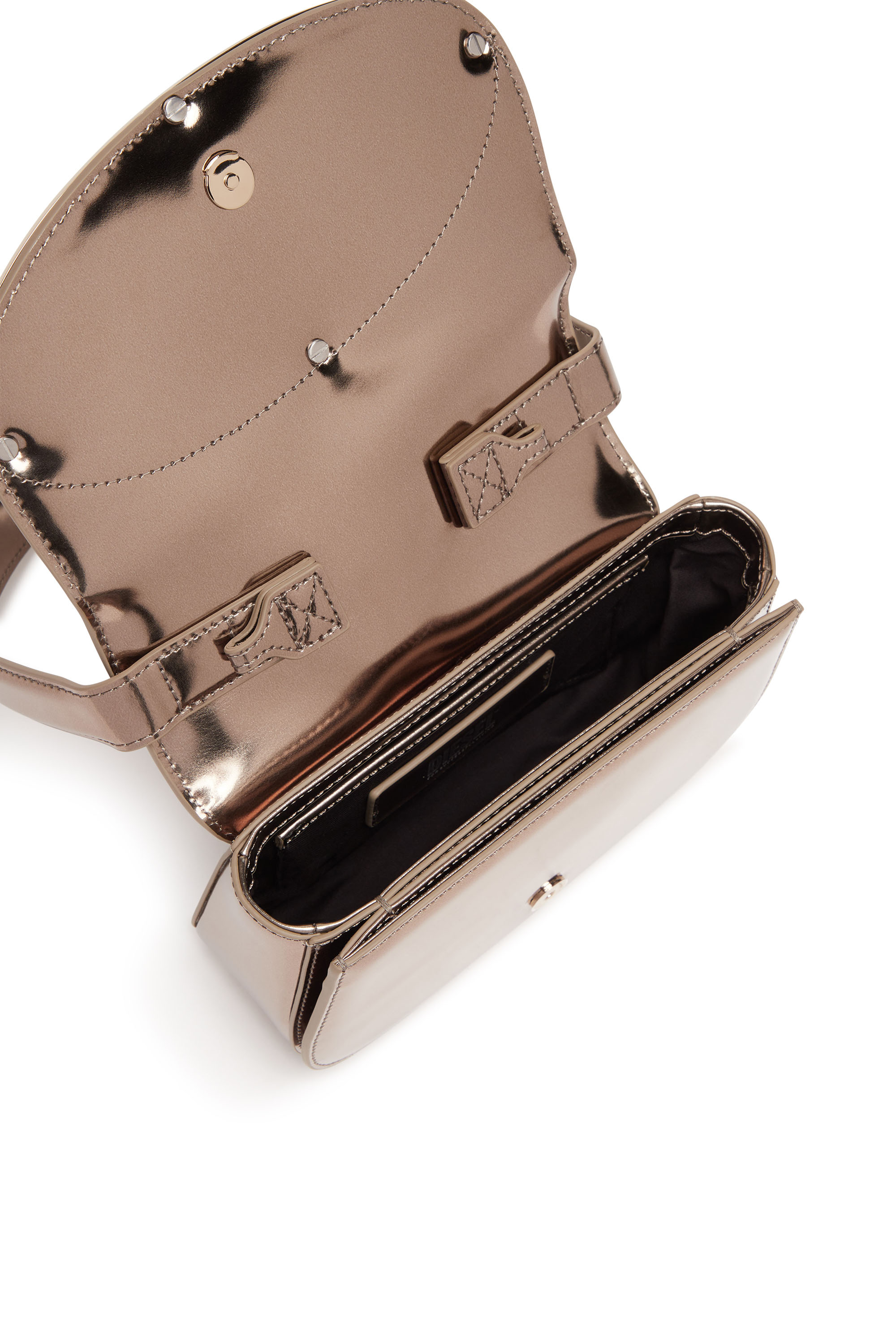 Diesel - 1DR, Woman's 1DR-Iconic shoulder bag in mirrored leather in Bronze - 3