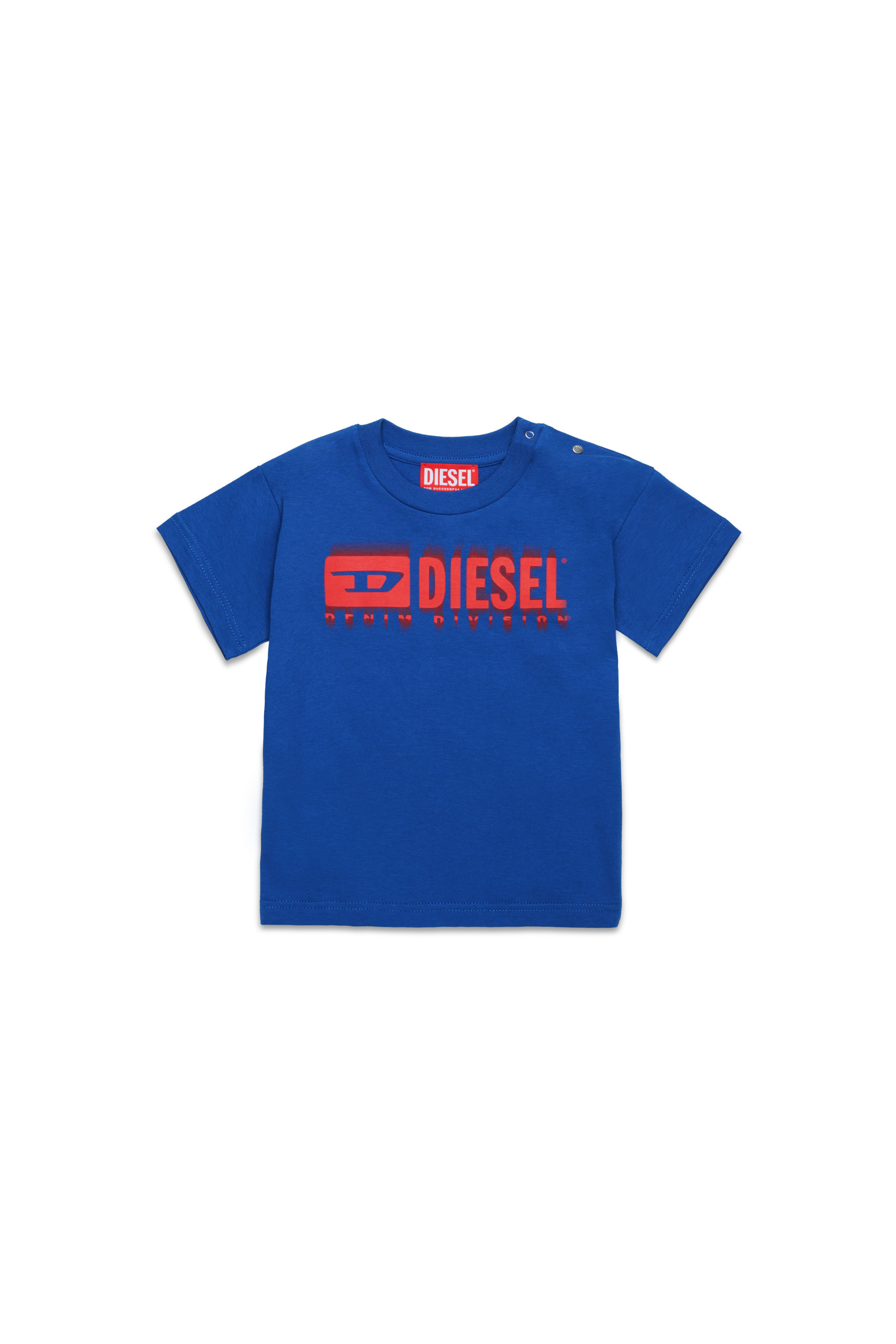 Diesel - TDIEGORL6MAB, Unisex's T-shirt with smudged logo in Blue - 1