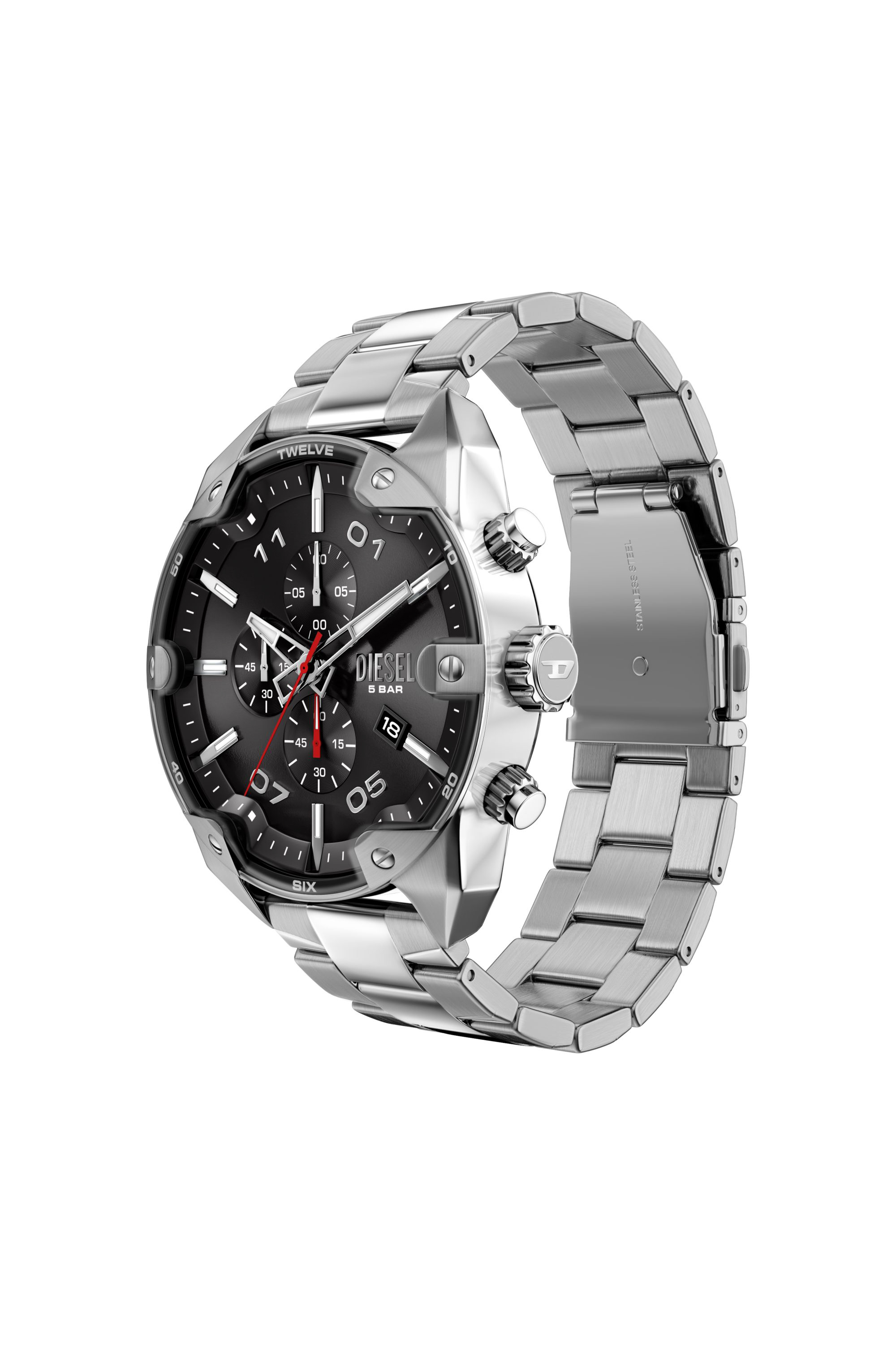 Diesel - DZ4709 WATCH, Man's Spiked Stainless Steel Watch in Silver - 6