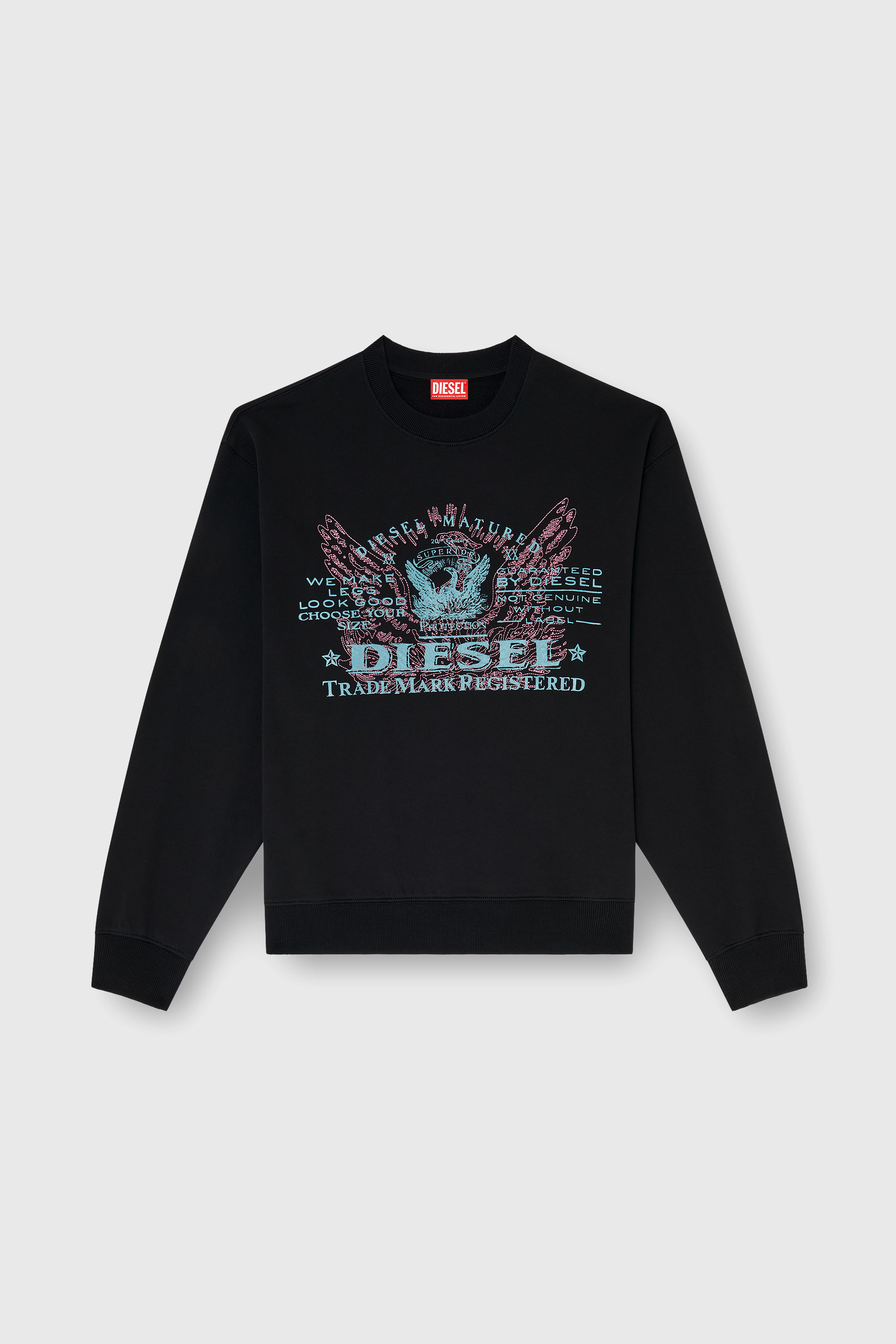 Diesel - S-LUK-R-FEN-T92, Man's Cotton sweatshirt with graphic print in Black - 2