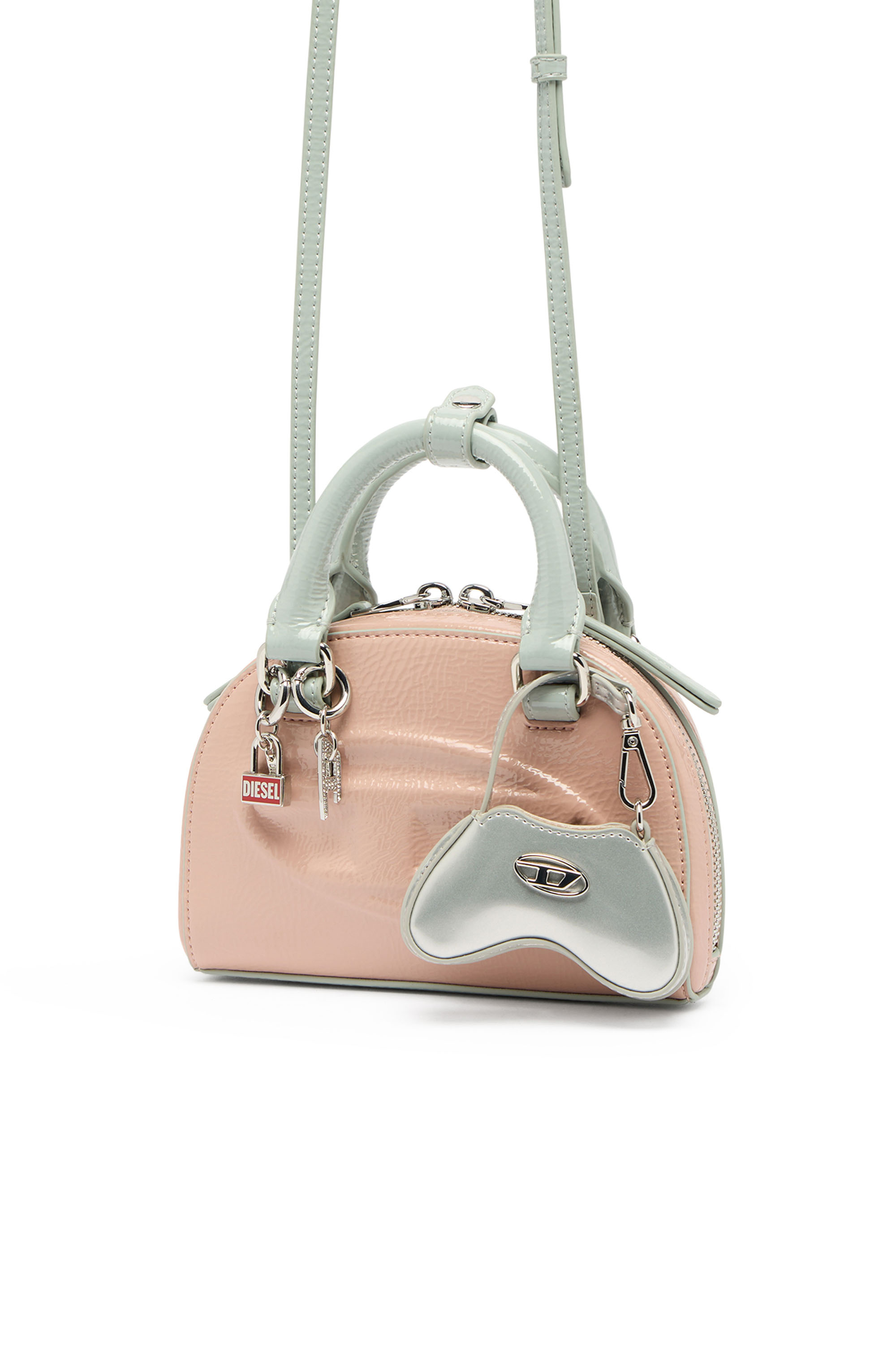 Diesel - 1DR DOME CROSSBODY XS, Woman's 1DR Dome-Mini crossbody bag with naplak effect in Pink - 2