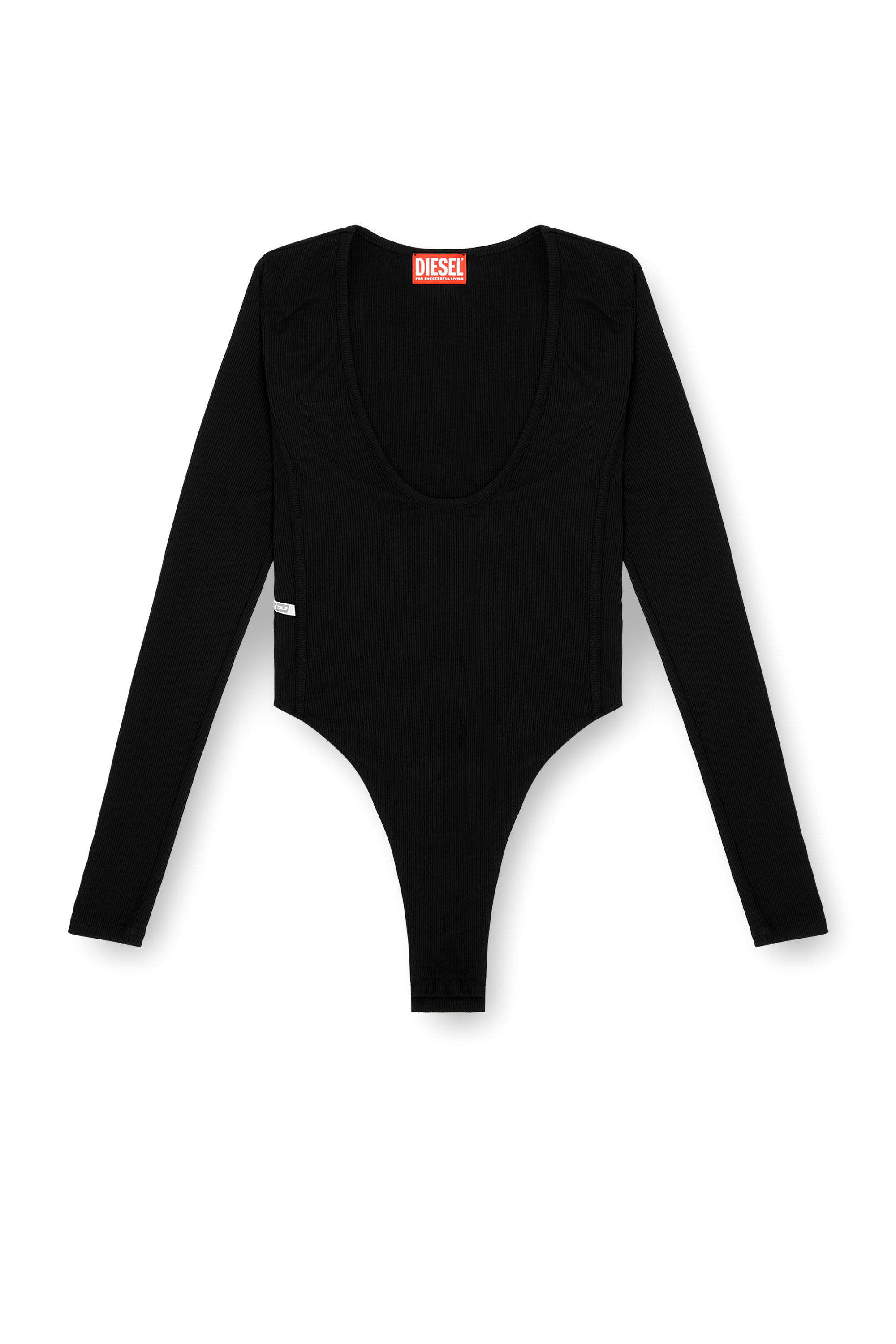 Diesel - T-BODYN, Woman's Thong bodysuit in ribbed jersey in Black - 3