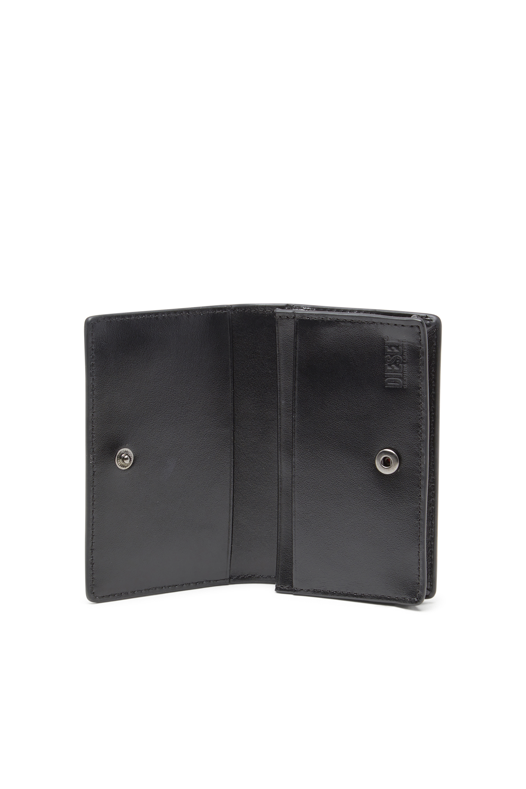 Diesel - HOLI-D CARD HOLDER IV, Man's Compact leather card holder in Black - 3
