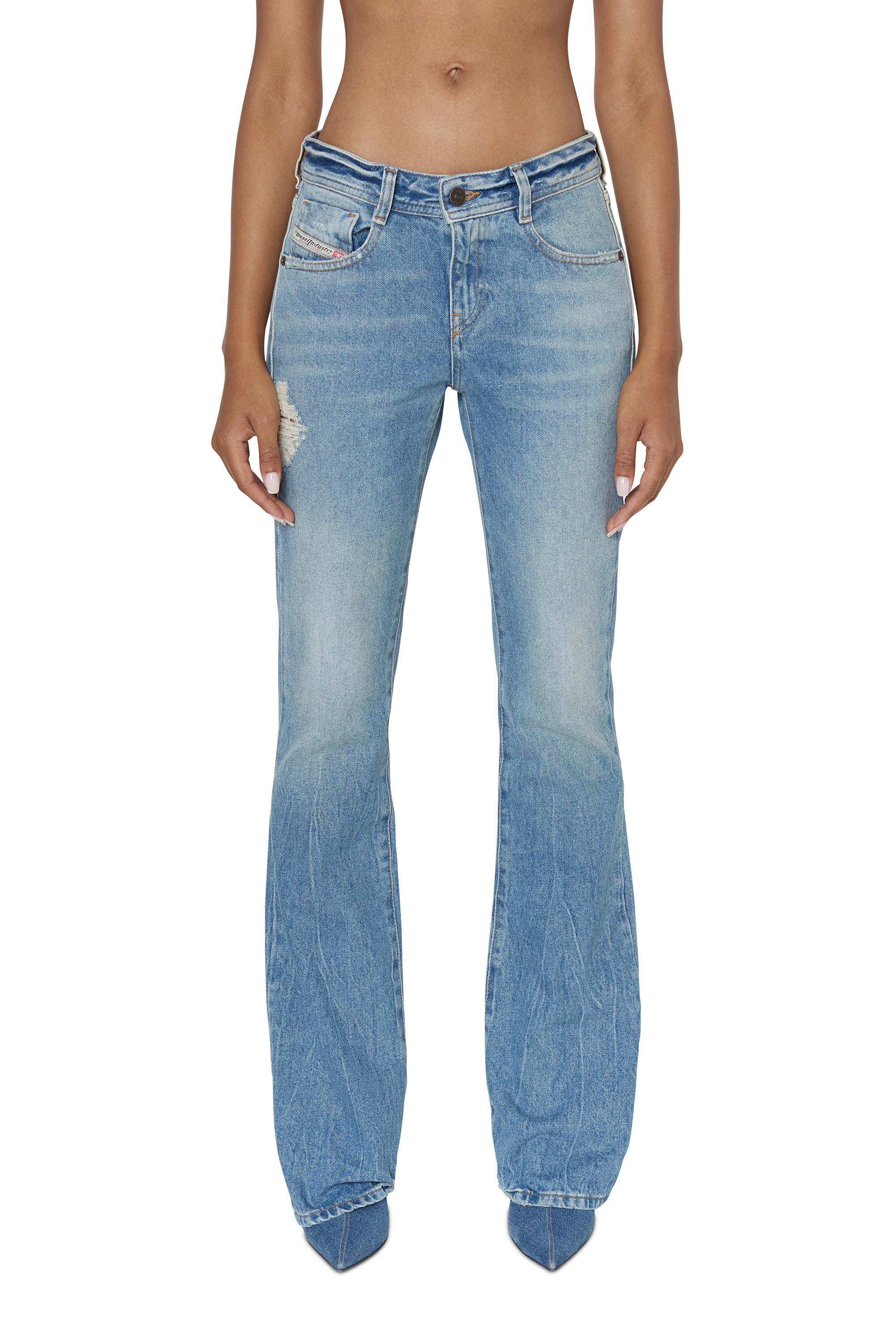 1969 D-EBBEY 09D98 Bootcut and Flare Jeans, Medium blue - Jeans