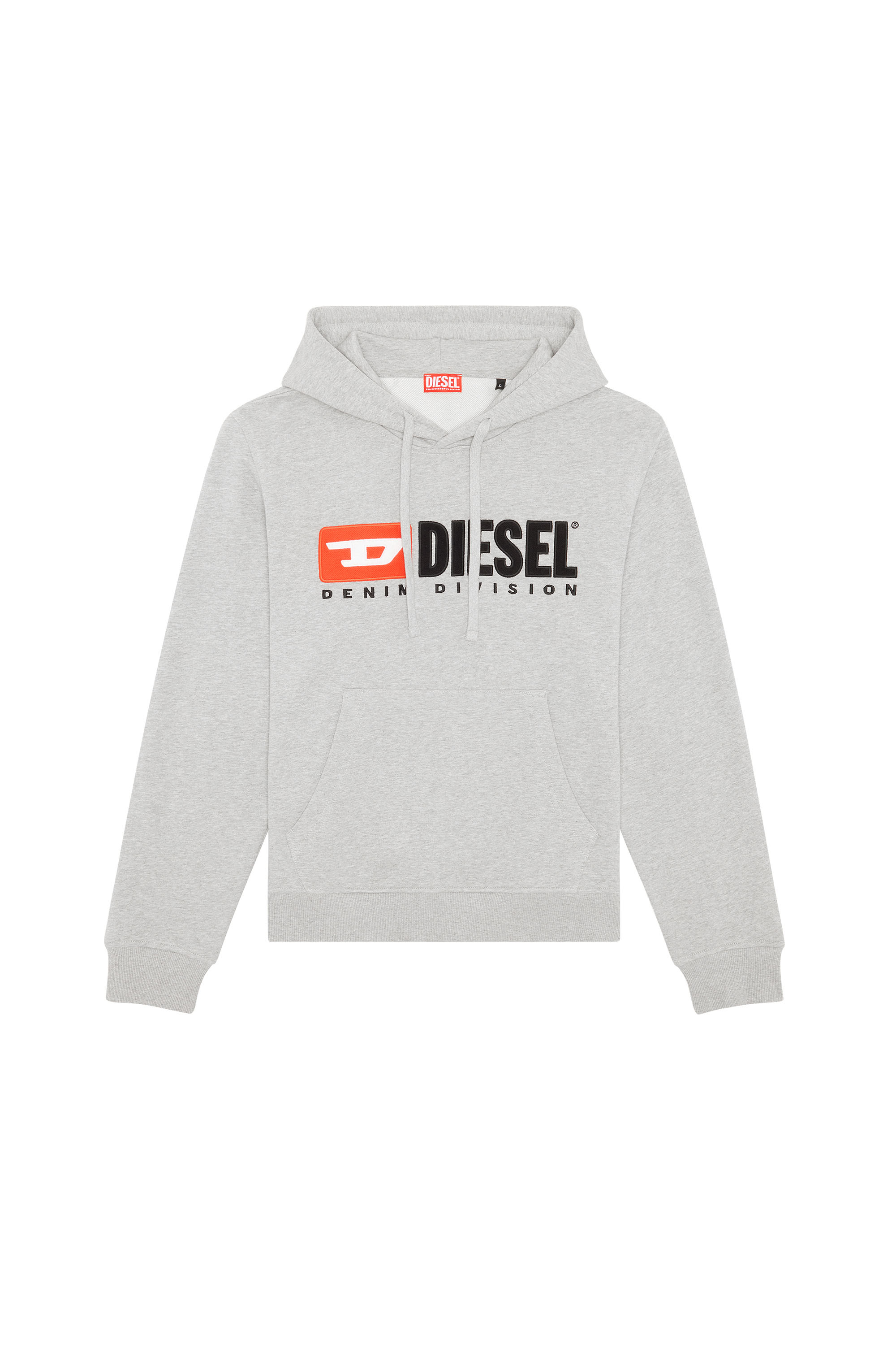 Diesel - S-GINN-HOOD-DIV, Man Hoodie with logo appliqué in Grey - Image 3