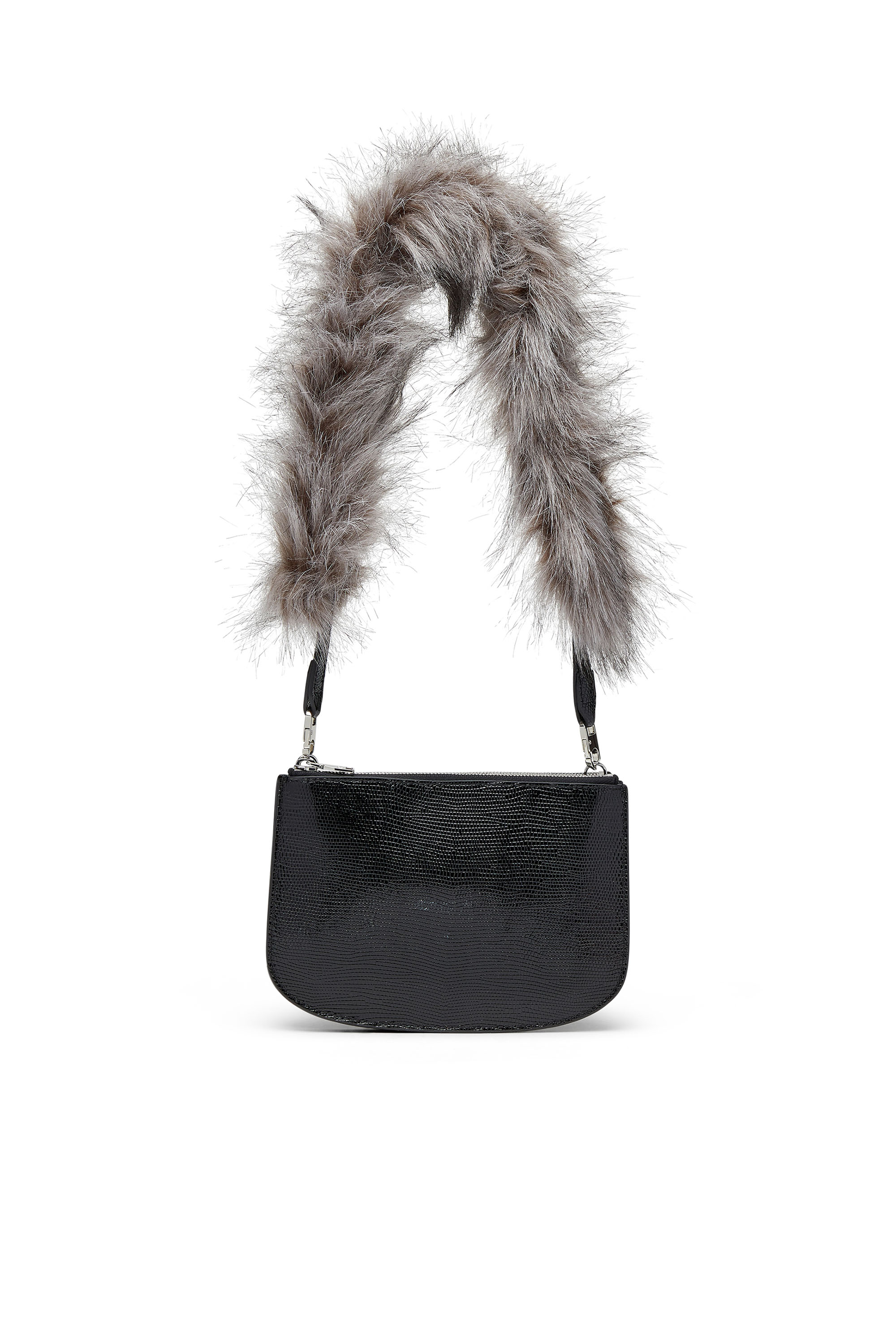 Diesel - 1DR TWIN, Woman's 1DR Twin-Double-pouch shoulder bag in embossed leather in Black - 2