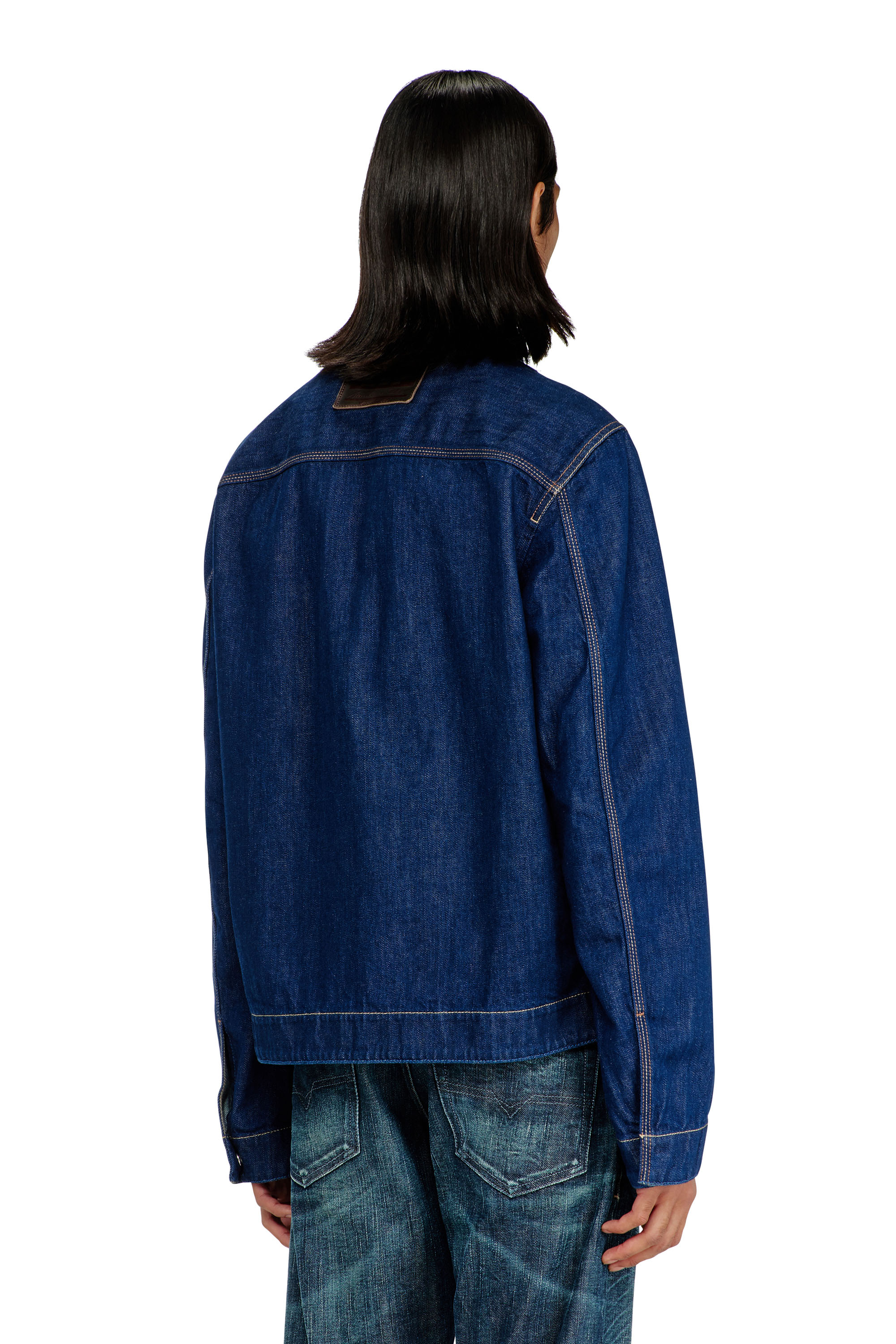 Diesel - D-ROHE, Man's Coach jacket in rinse denim in Medium blue - 4