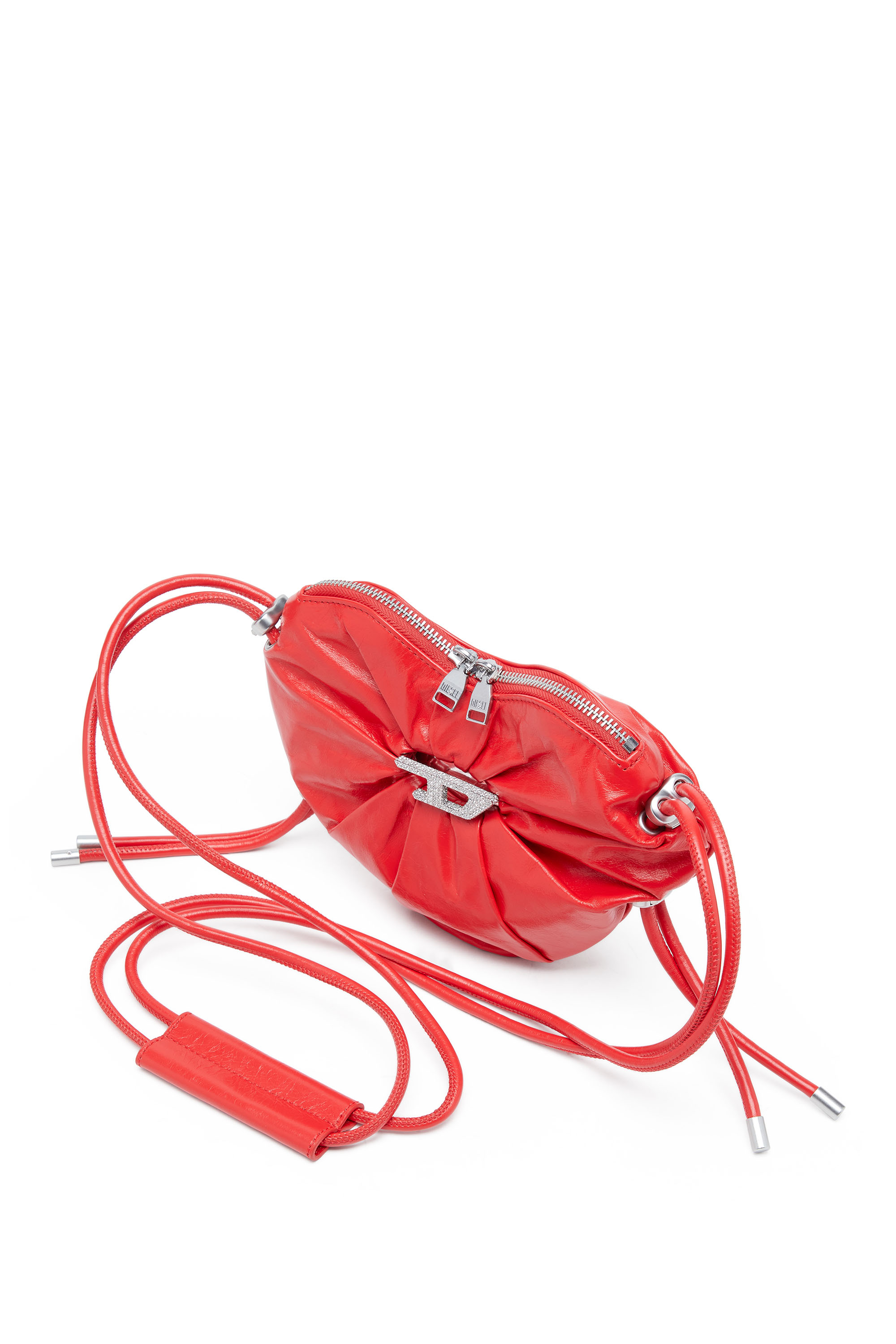 Diesel - SCRUNCH-D HEART, Woman's Scrunch-D-Heart shoulder bag in scrunched leather in Red - 5