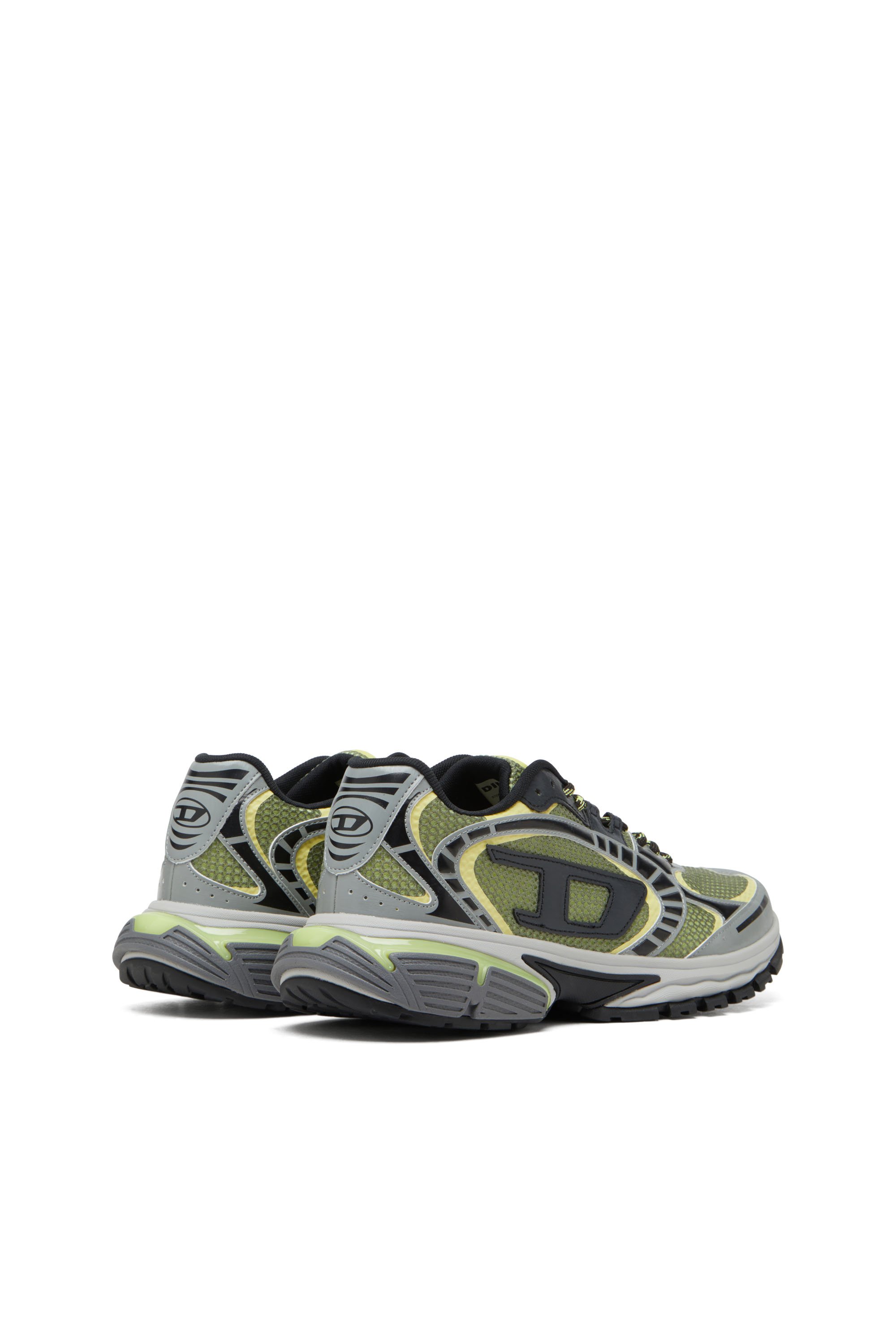 Diesel - S-PRO-V-DENSE LOW, Man's Mesh sneakers with Oval D logo in Grey/Green - 3