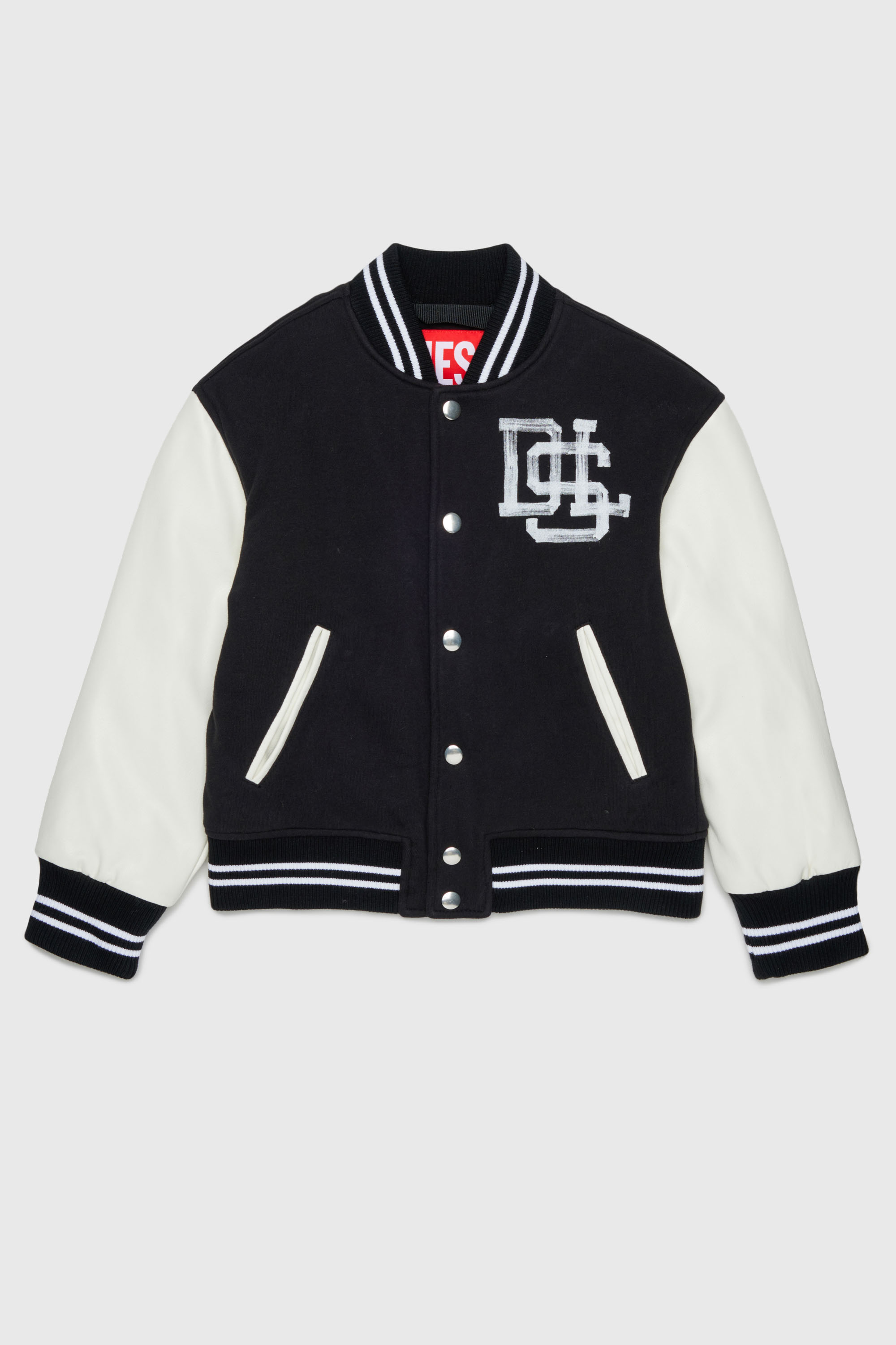 Colour-block varsity jacket