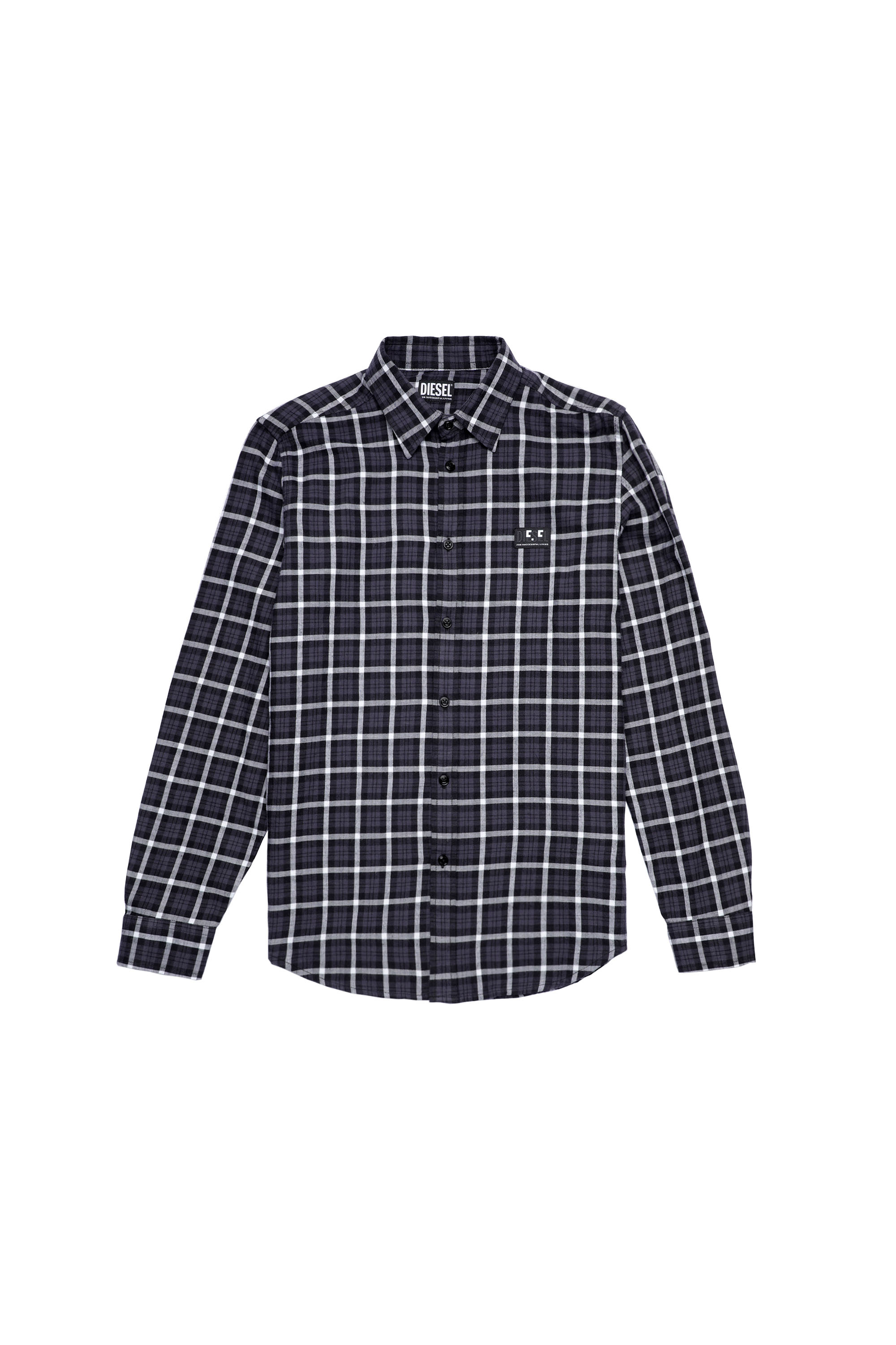 S-MOI-CHK-A, White/Black - Shirts