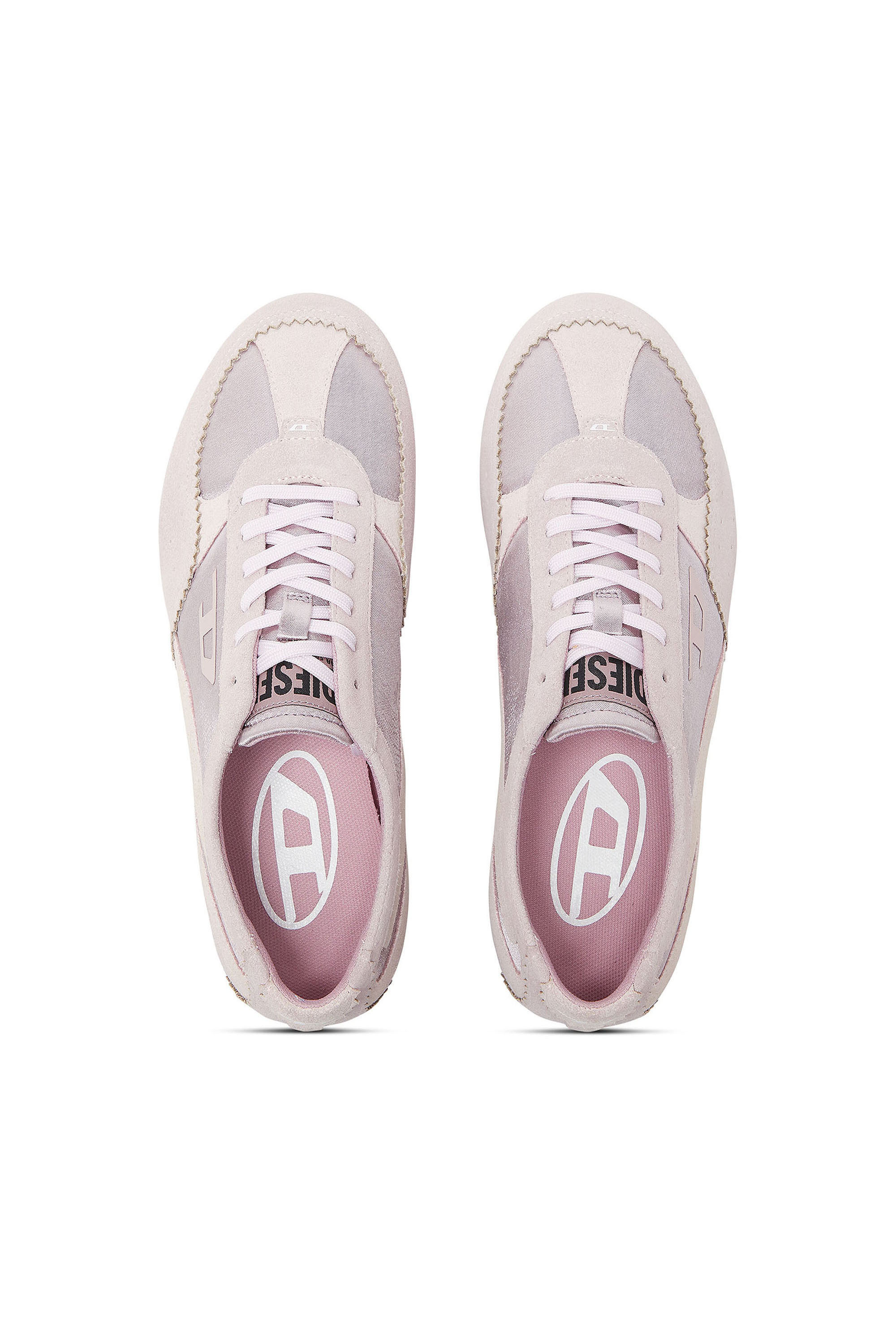 Diesel - D-MILE LOW II W, Woman's D-Mile-Flat sneakers with suede overlays in Pink - 4