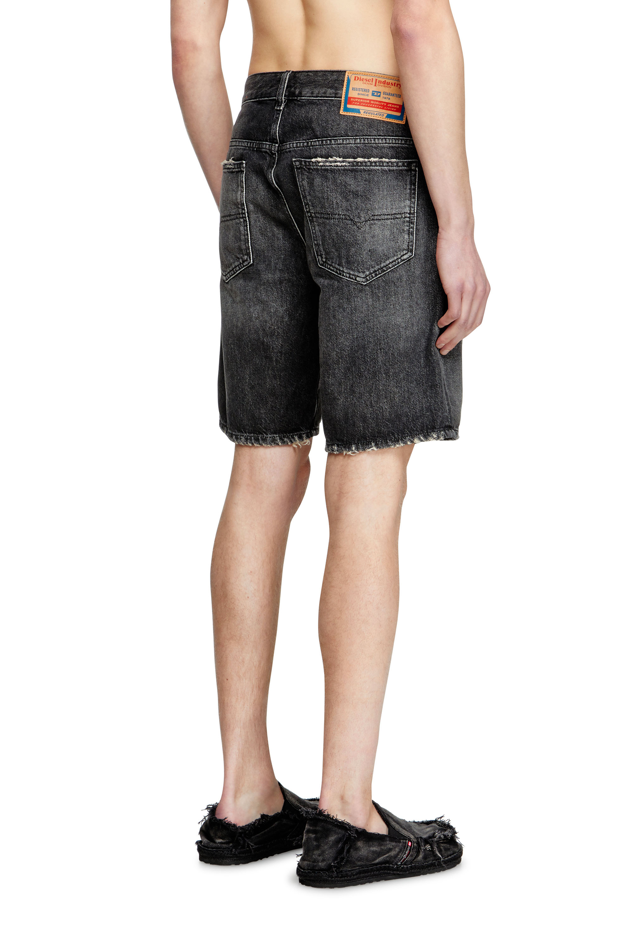 D-FIN, Black Diesel - D-FIN, Man's Slim denim shorts in Black - 4