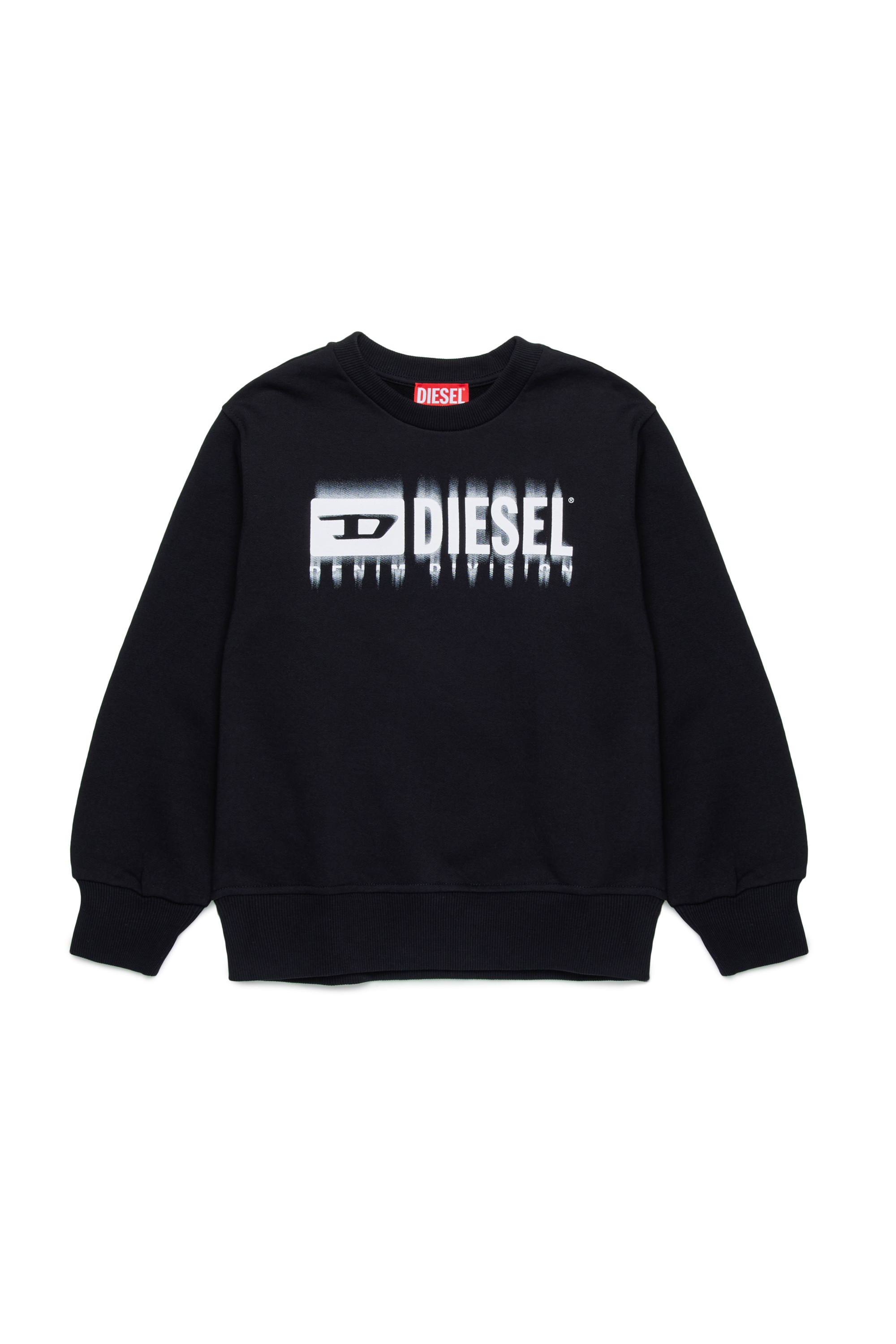 Diesel - SGINNL8 OVER, Man's Sweatshirt with smudged logo in Black - 1