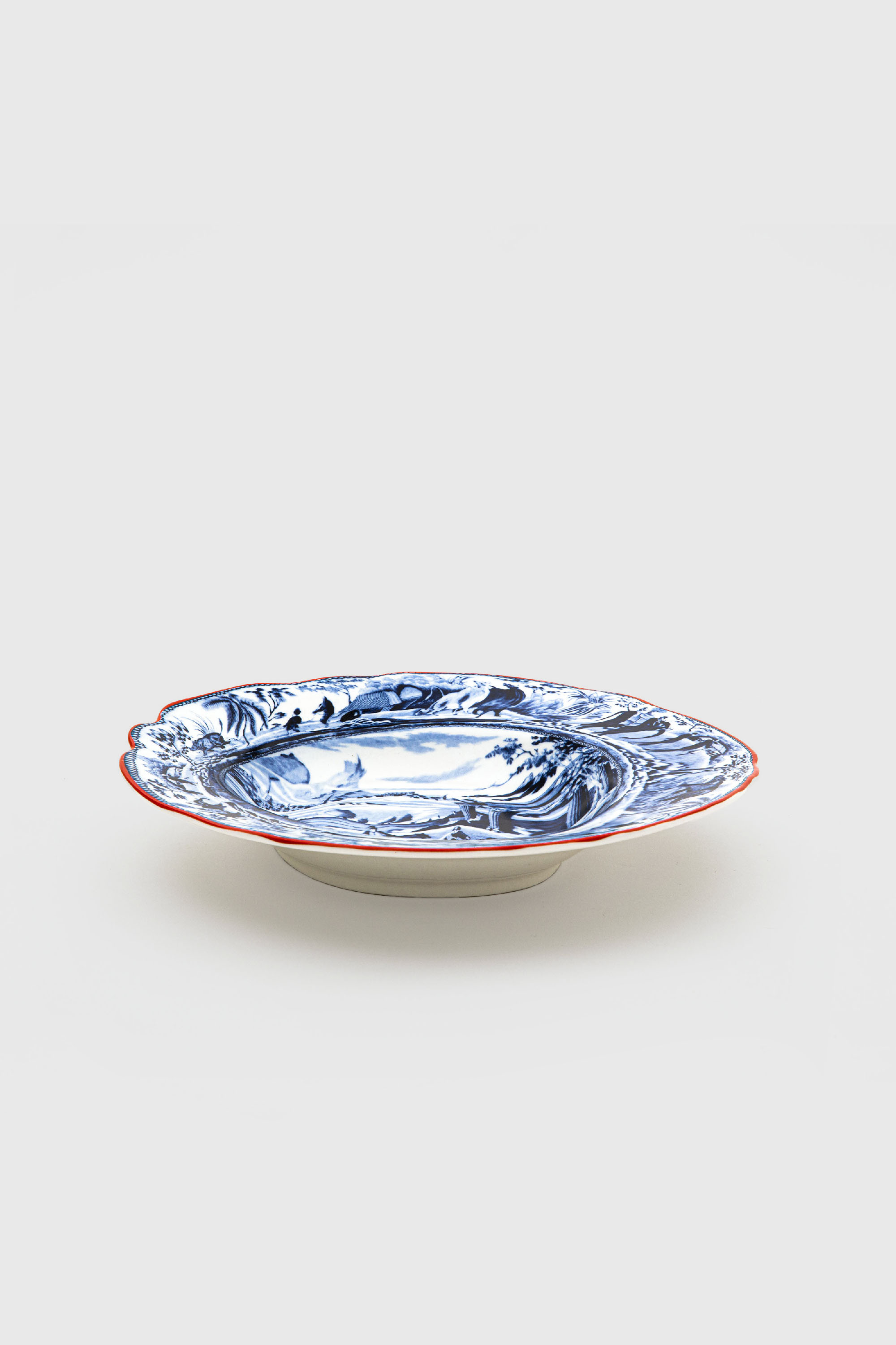 Diesel - 11220 SOUP PLATE IN PORCELAIN "CLASSIC O, Unisex's Pocelain soupe plate in White/Blue - 3